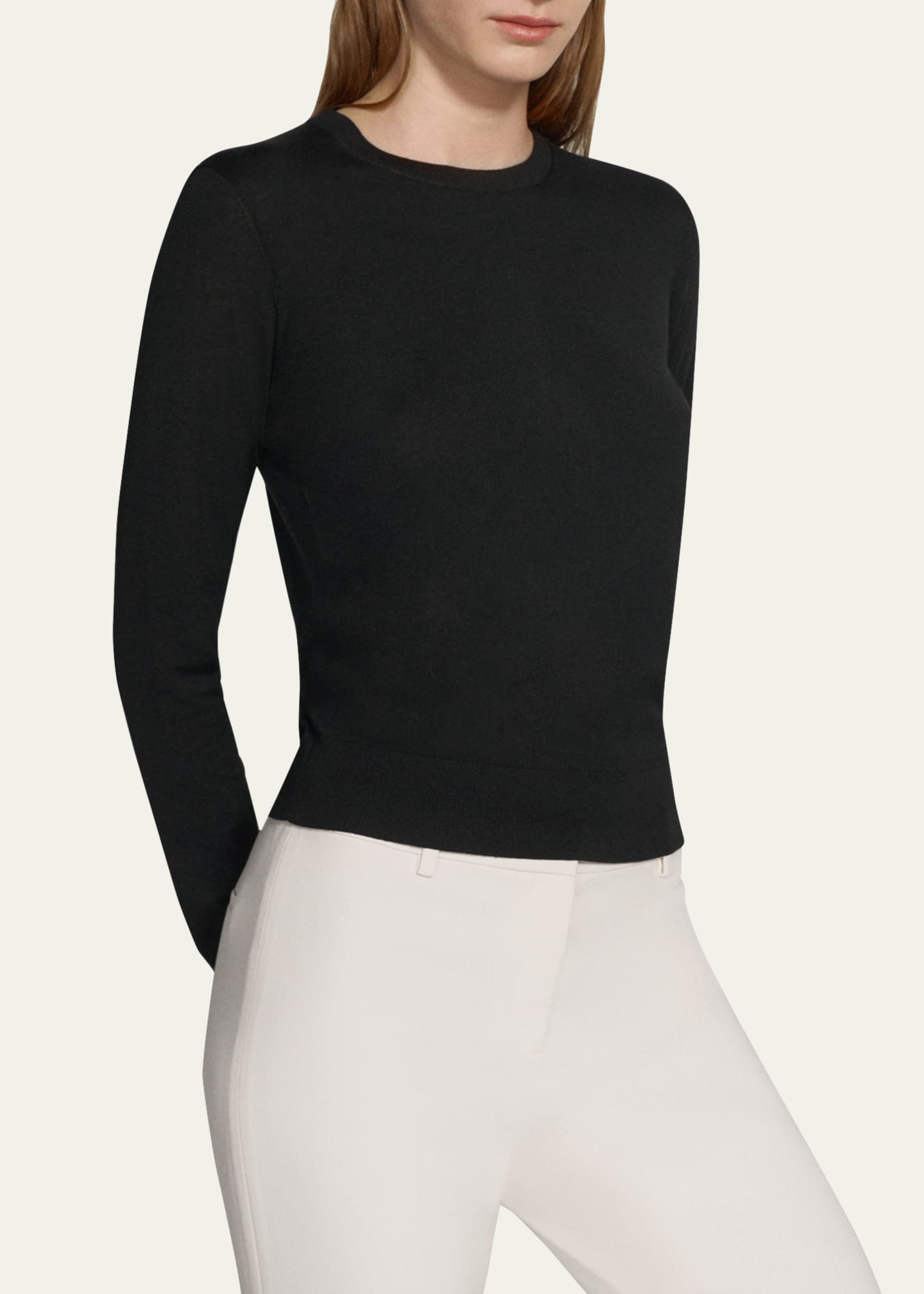Theory Regal Merino Wool Knit Crewneck Top Image 4 of 5