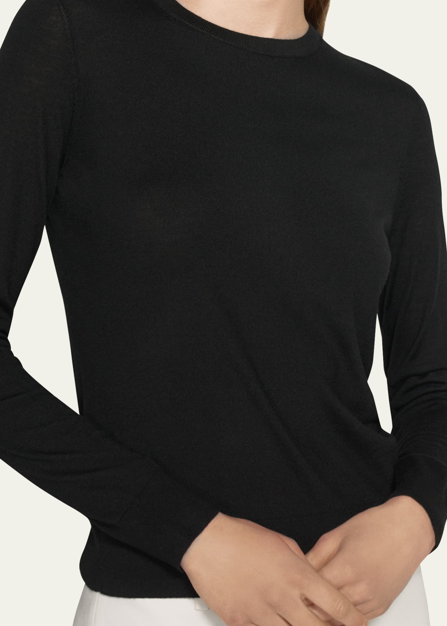 Theory Regal Merino Wool Knit Crewneck Top Image 5 of 5