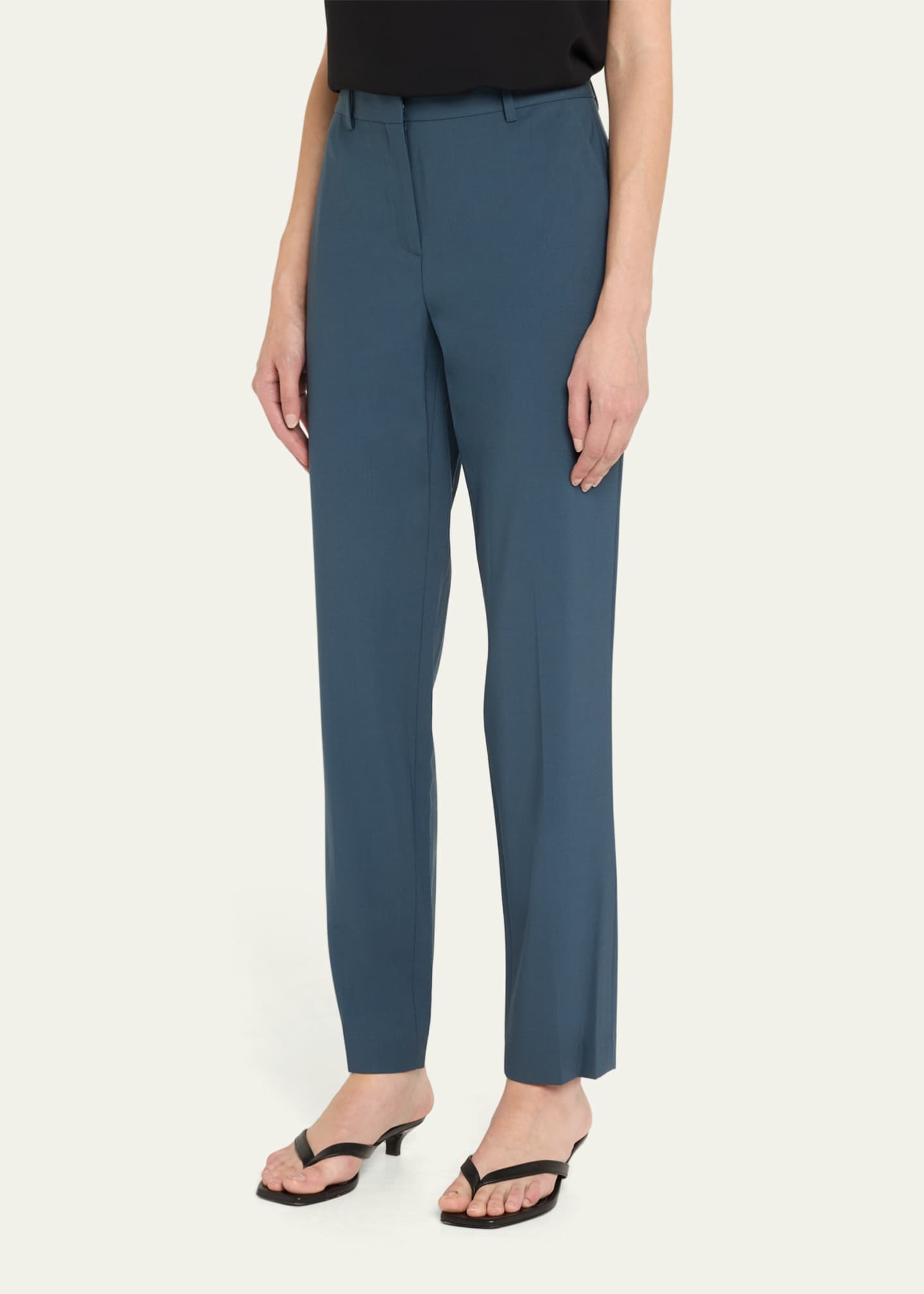 Theory Treeca Traceable Wool Full-Length Slim Trousers