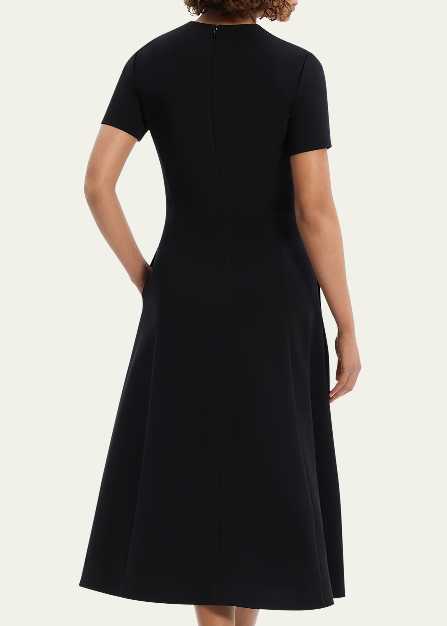 大好き Admiral Theory Crepe Dress Midi Short-Sleeve Flared ワンピース