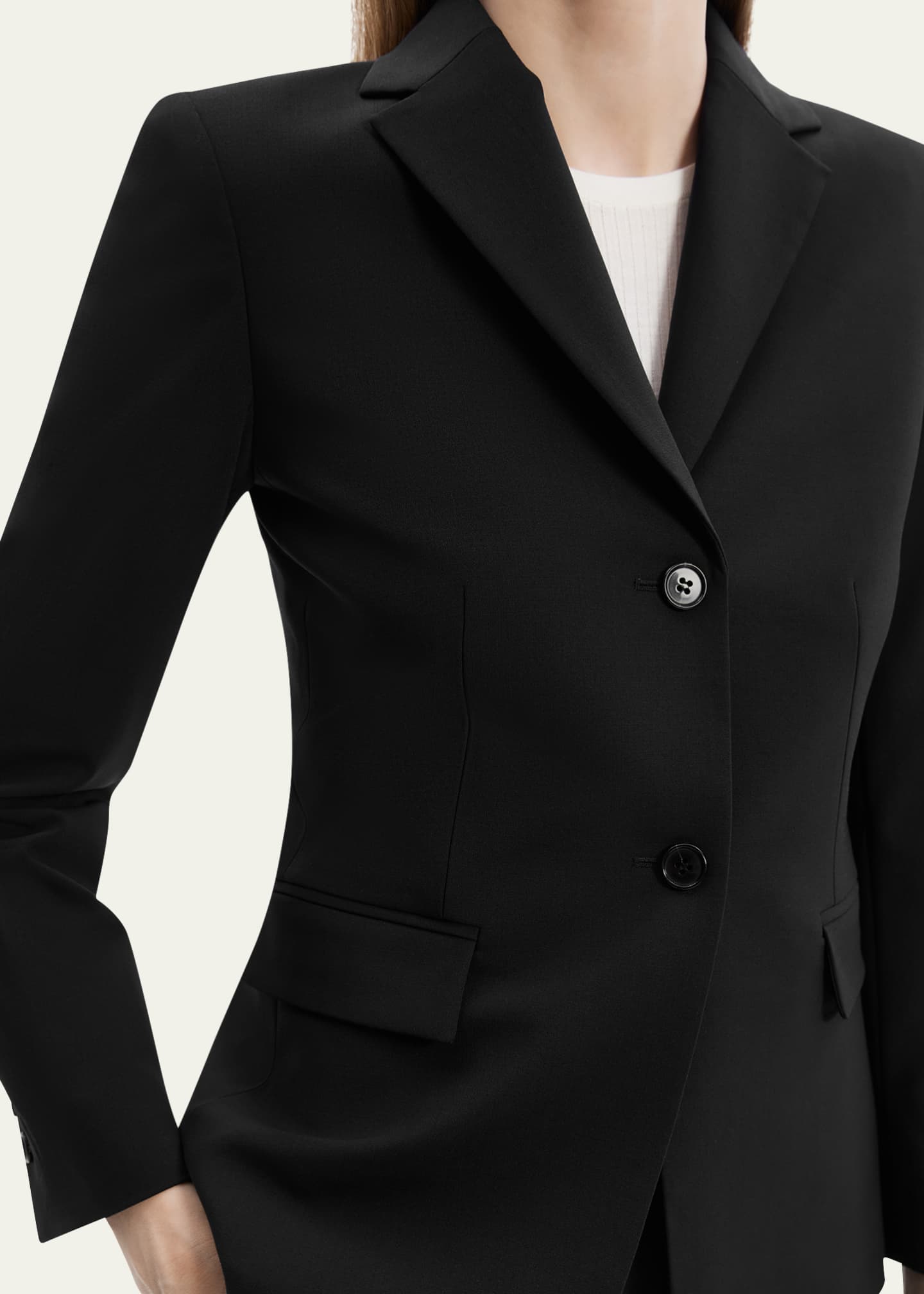 Theory Traceable Wool Slim Single-Breasted Blazer | Neiman