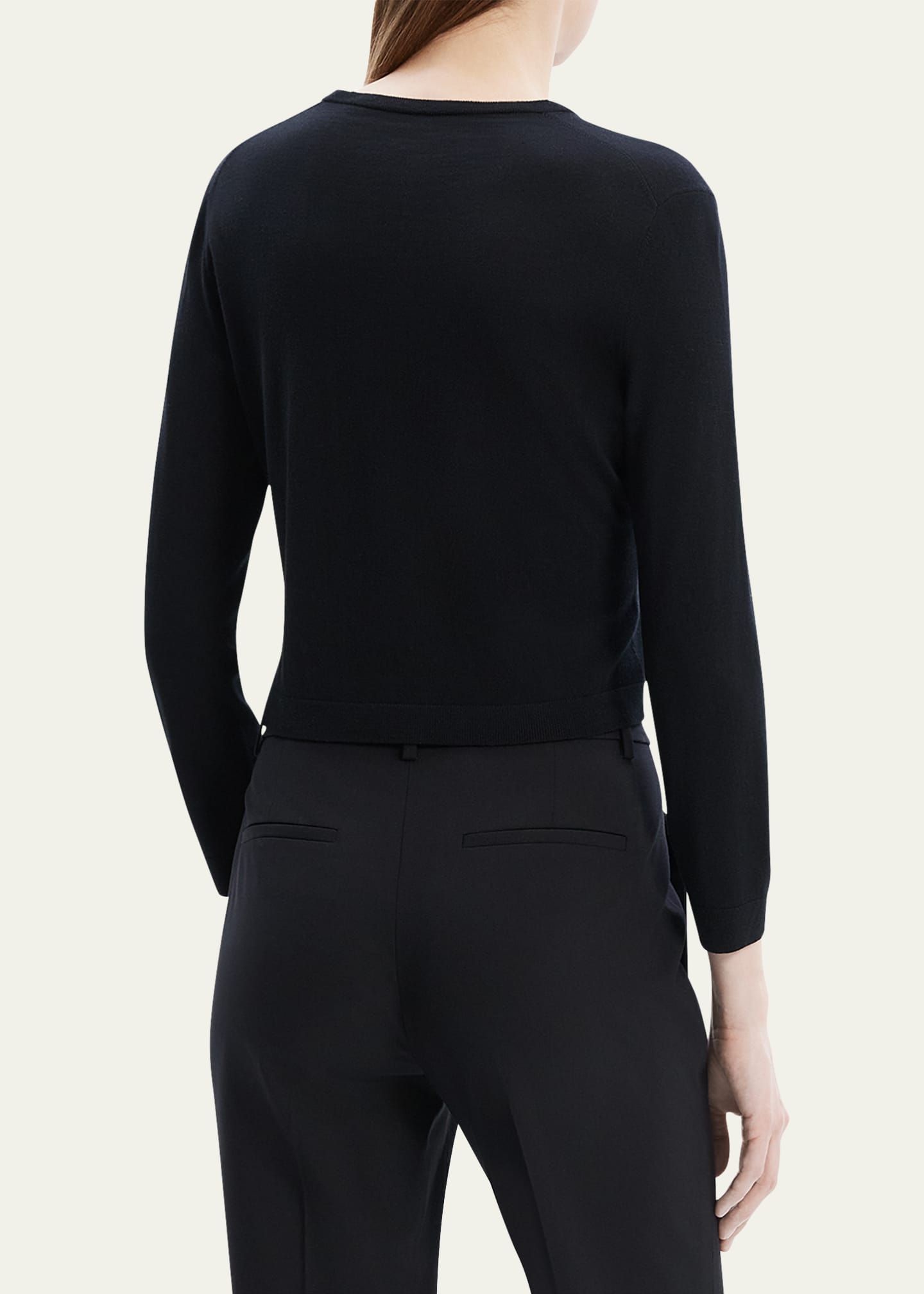 Theory Regal Merino Wool Cropped Cardigan Image 3 of 5