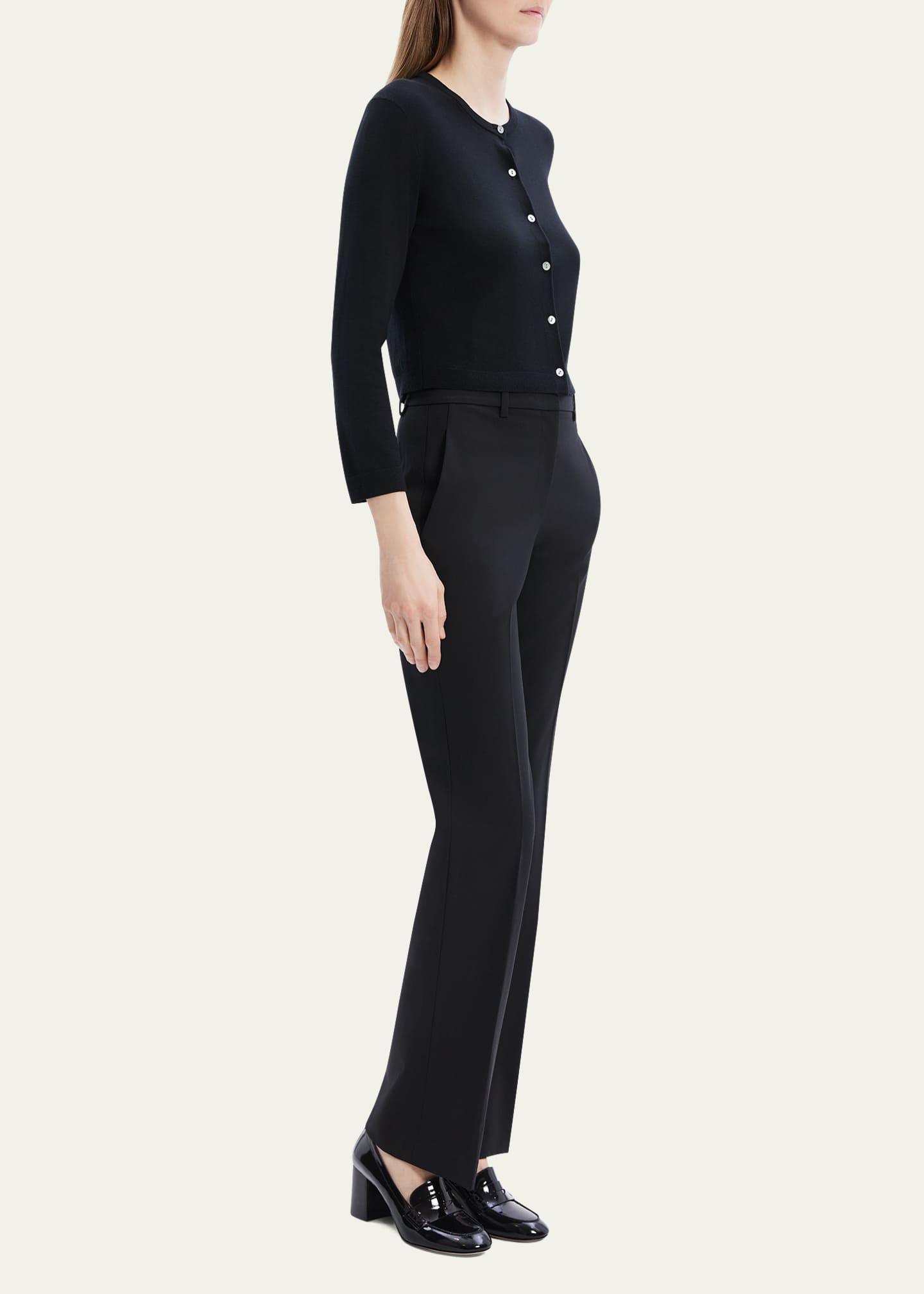 Theory Regal Merino Wool Cropped Cardigan Image 4 of 5