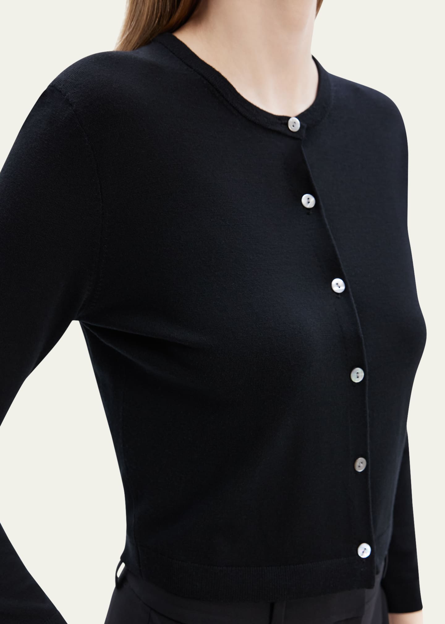 Theory Women s Cropped Wool Cardigan Black Size M