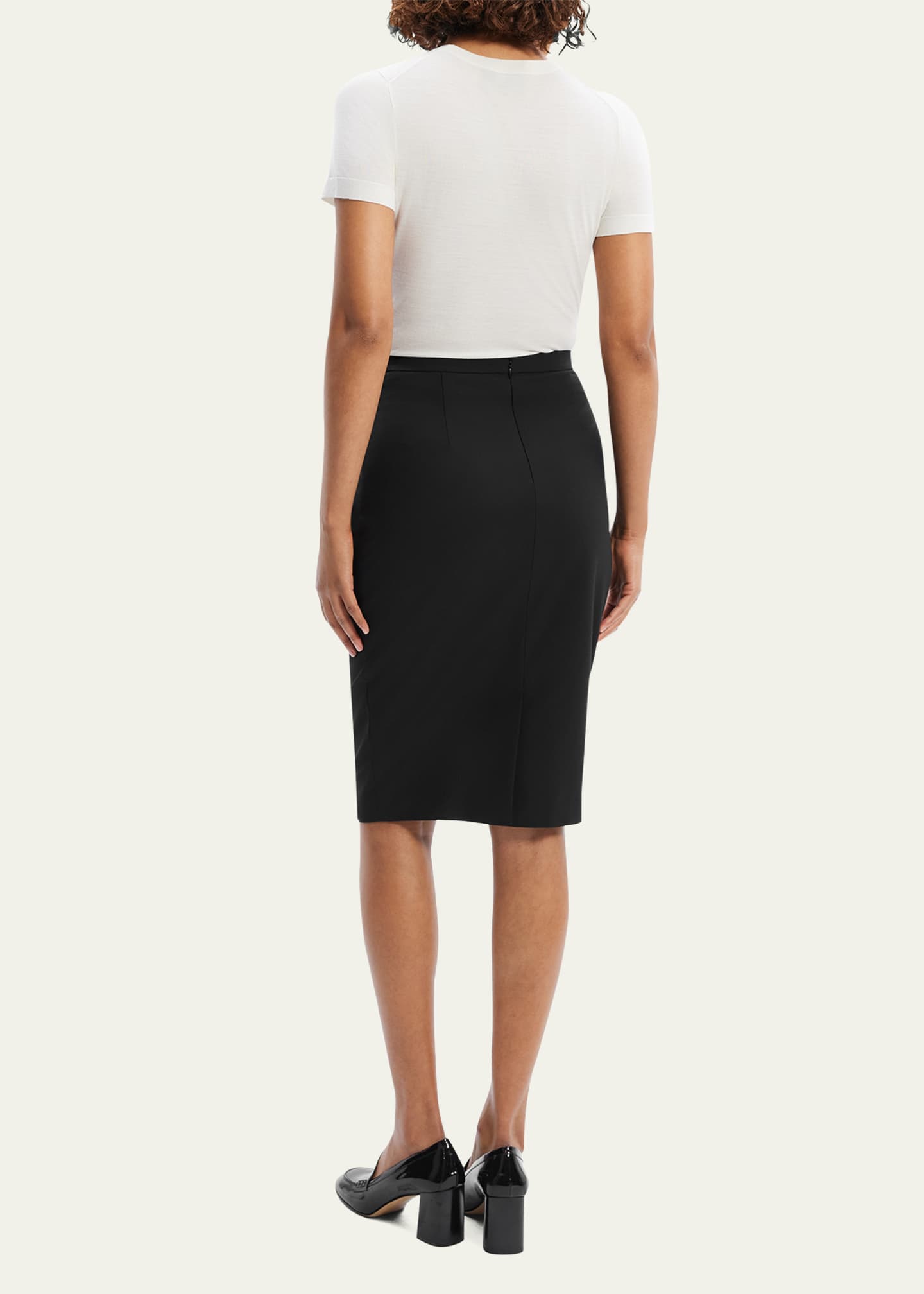 Theory Traceable Wool Knee-Length Pencil Skirt Image 3 of 5
