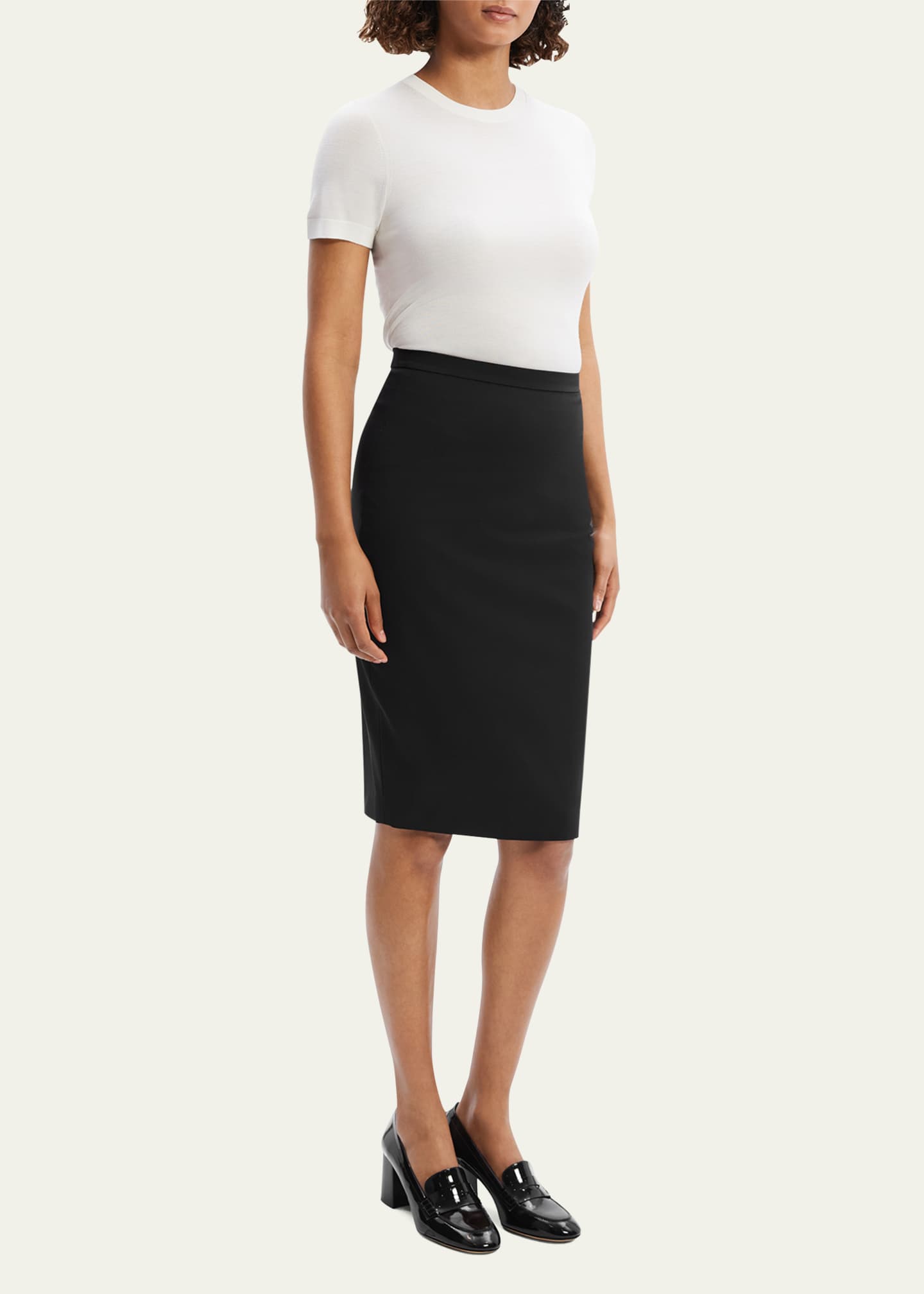 Theory Traceable Wool Knee-Length Pencil Skirt Image 4 of 5
