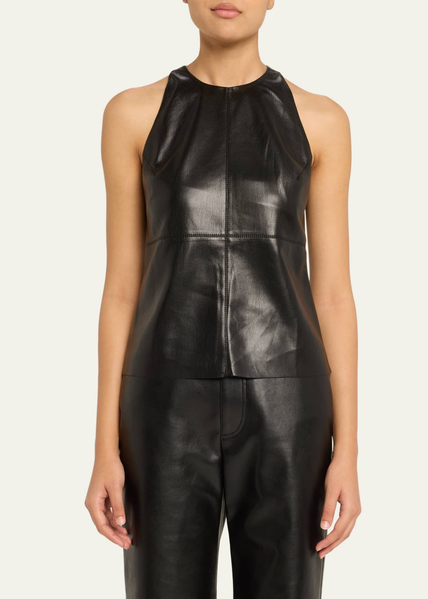 Nanushka Teza Sleeveless Alt-Leather Top Image 4 of 5
