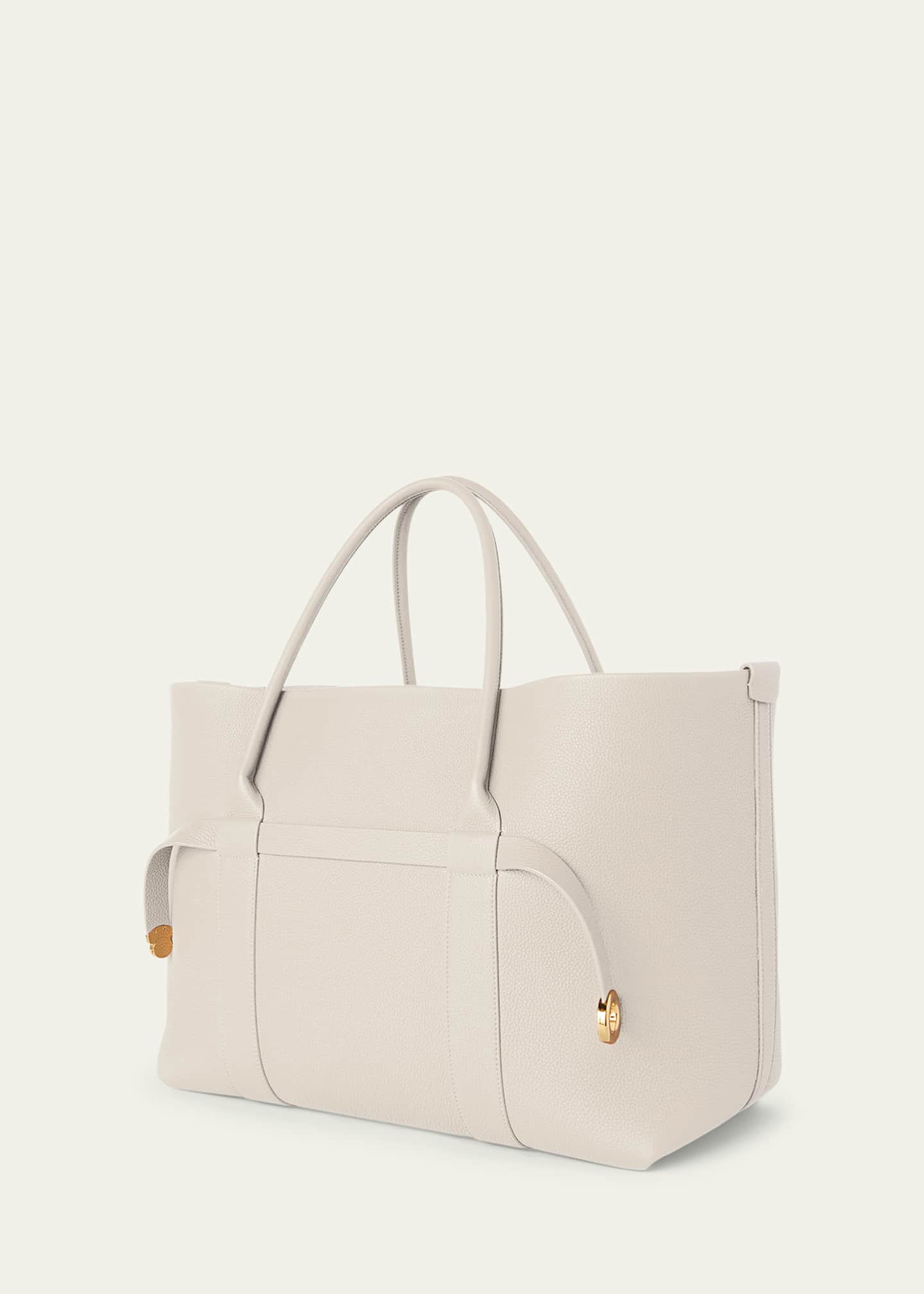 Loro Piana Ghiera Grained Leather & Cashmere Tote Back Image 3 of 5