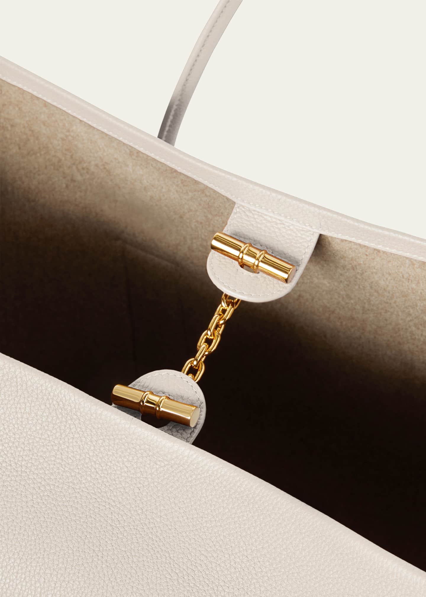 Loro Piana Ghiera Grained Leather & Cashmere Tote Back Image 4 of 5