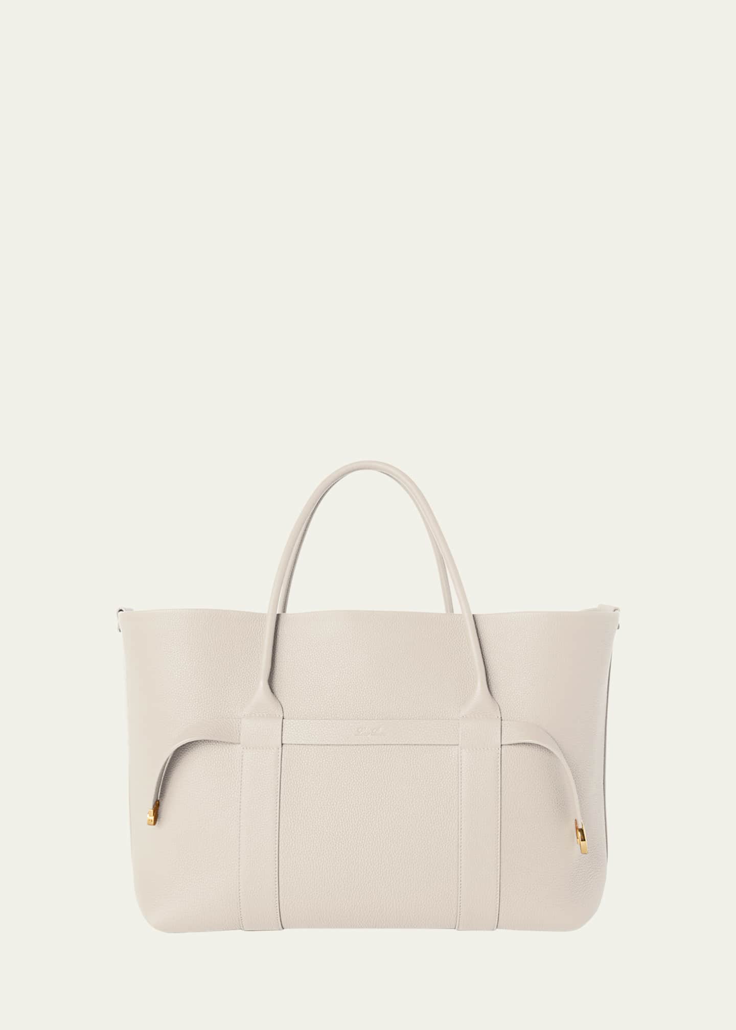 Loro Piana Ghiera Grained Leather & Cashmere Tote Back Image 1 of 5