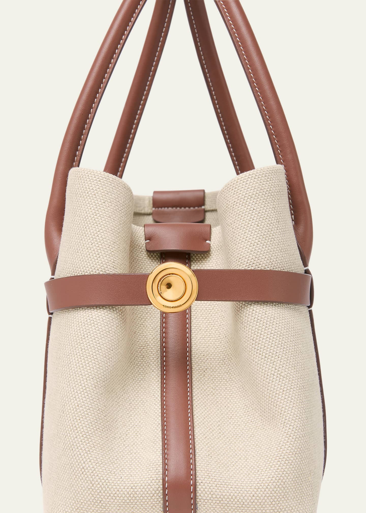 Loro Piana Ghiera Small Canvas Shopper Tote Bag Image 5 of 5