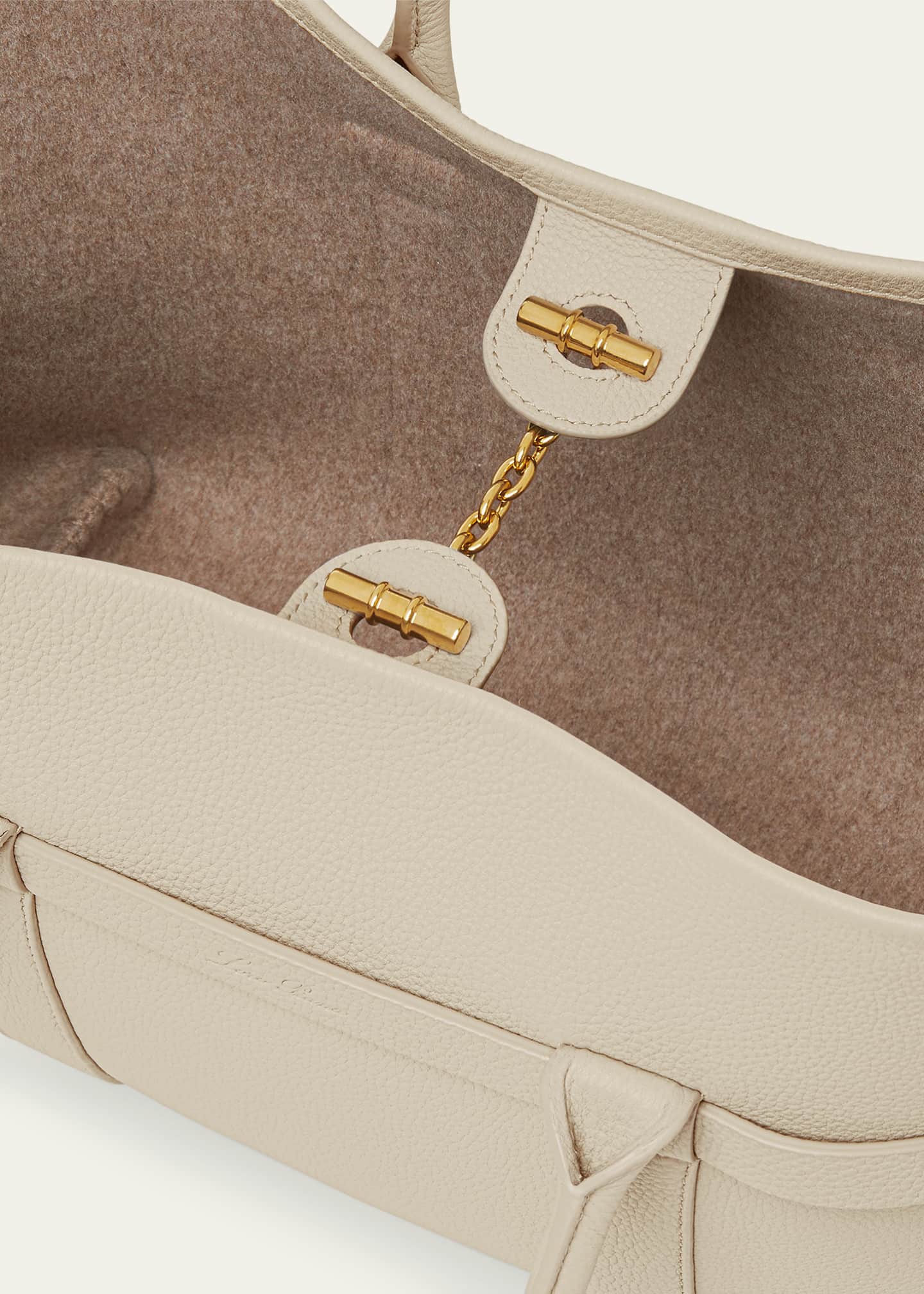 Loro Piana Ghiera Small Leather Shopper Tote Bag Image 4 of 5