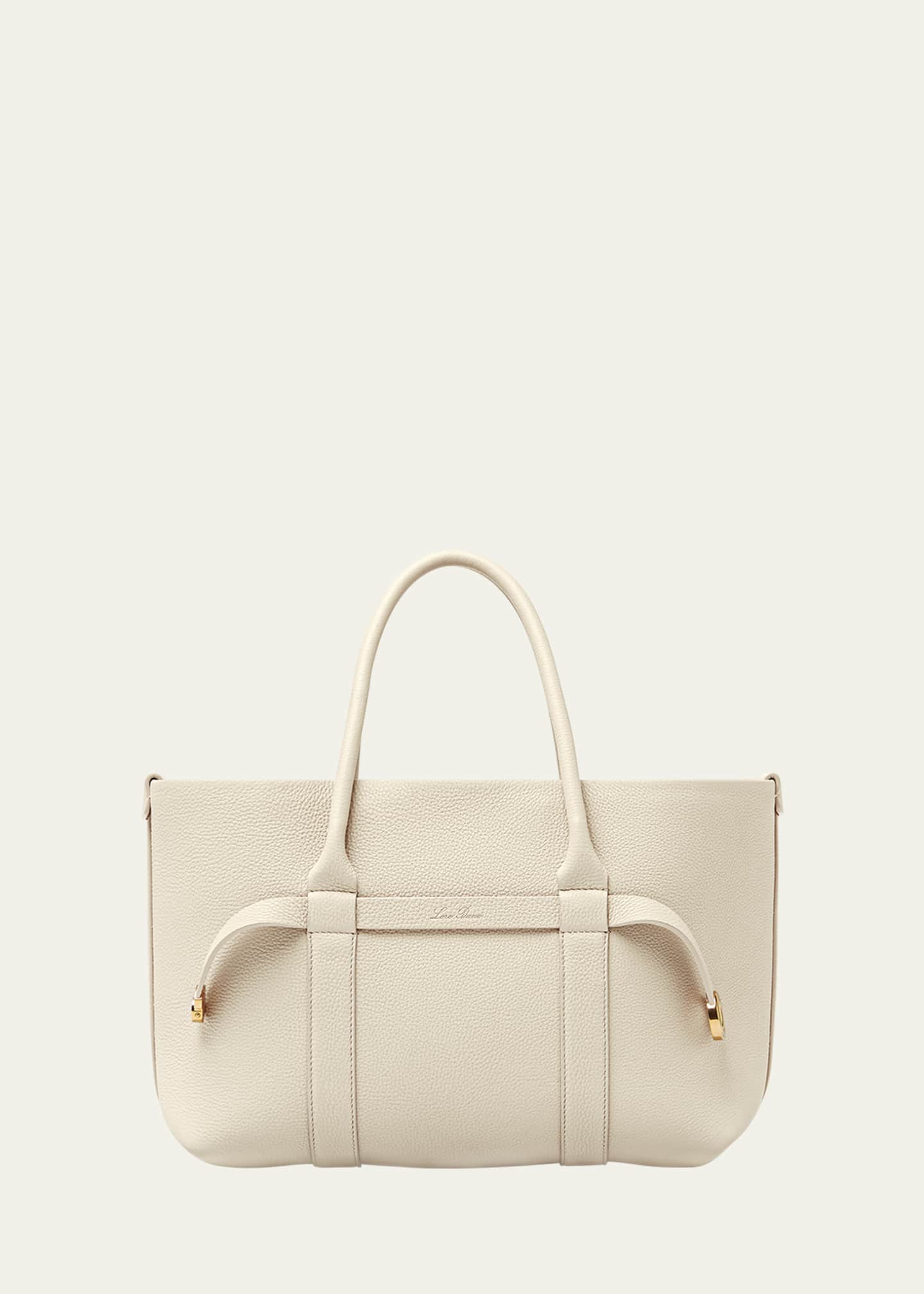 Loro Piana Ghiera Small Leather Shopper Tote Bag Image 1 of 5