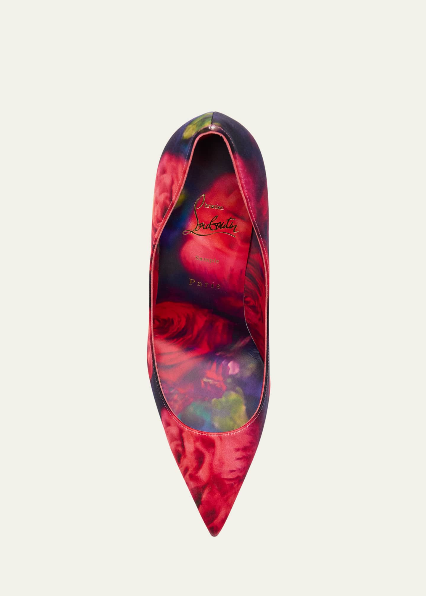 Christian Louboutin Kate Multi Silk Red Sole Classic Pumps Image 6 of 6