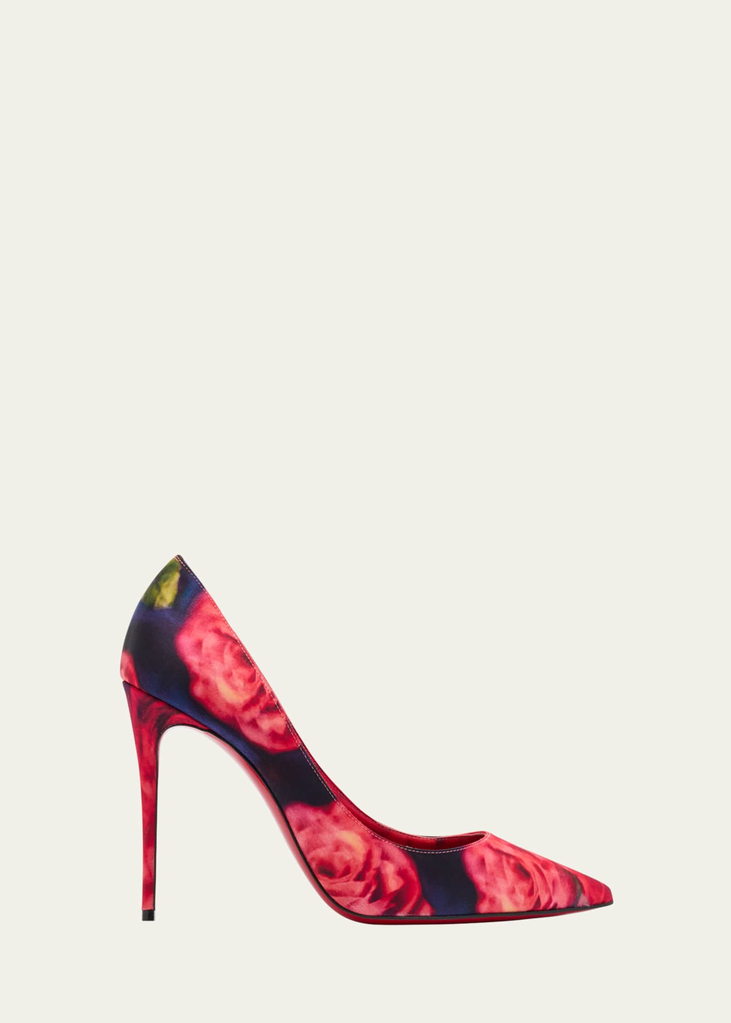 Christian Louboutin Kate Multi Silk Red Sole Classic Pumps Image 1 of 6