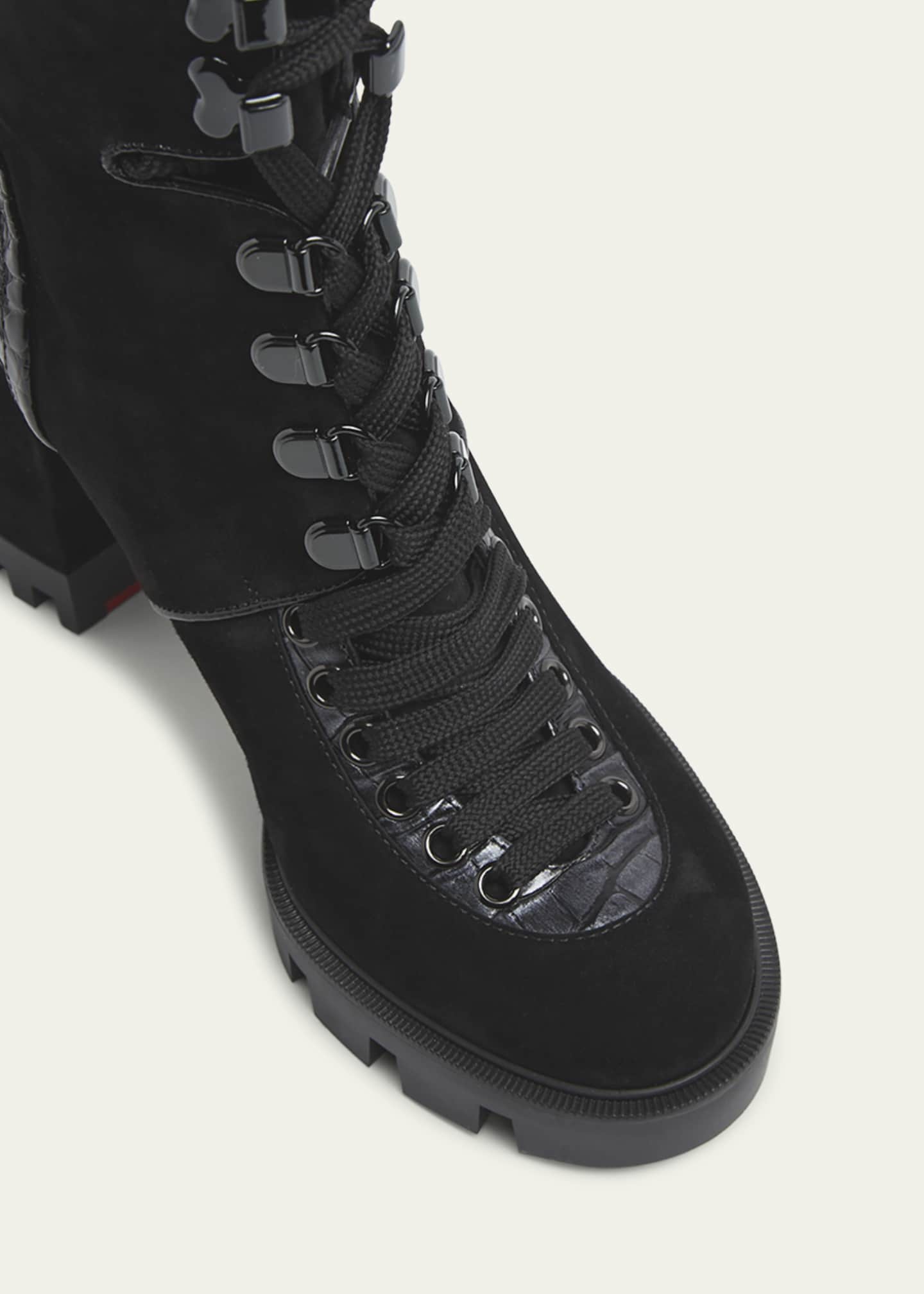 Christian Louboutin Macademia Croco Leather Red Sole Boots Image 5 of 5