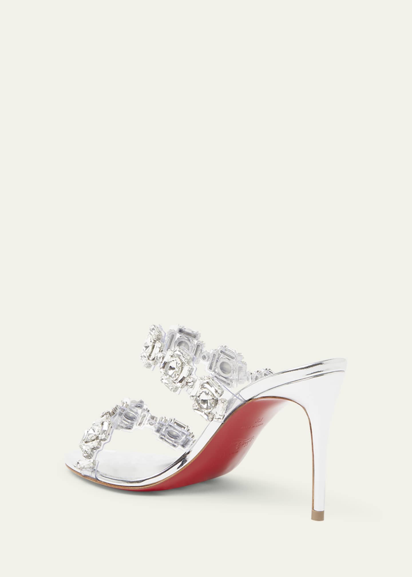 Christian Louboutin Just Jewel Clear Red Sole Slide Sandals Image 4 of 5