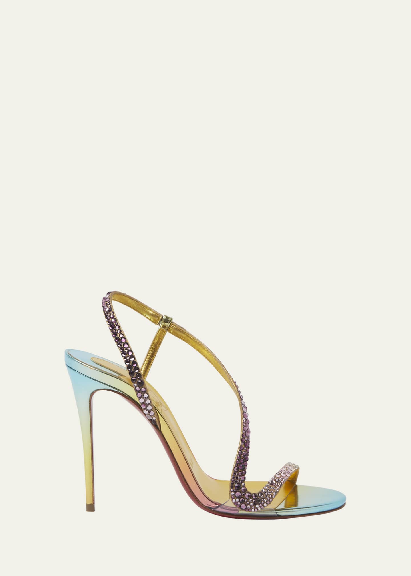 Christian Louboutin Rosalie Strass Red Sole Slingback Sandals Image 1 of 3