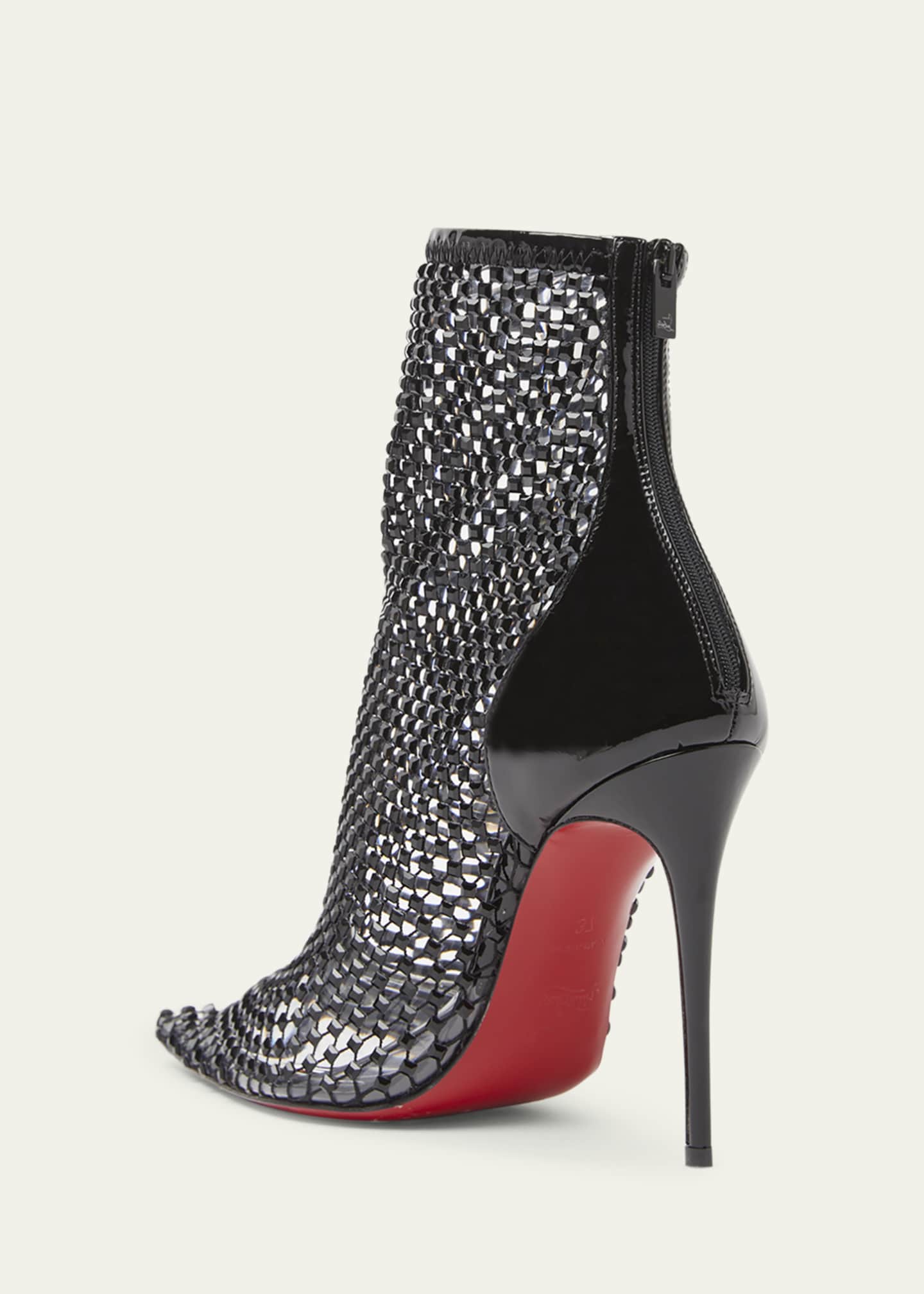 Christian Louboutin Kate Max Mesh Red Sole Stiletto Booties Image 4 of 5