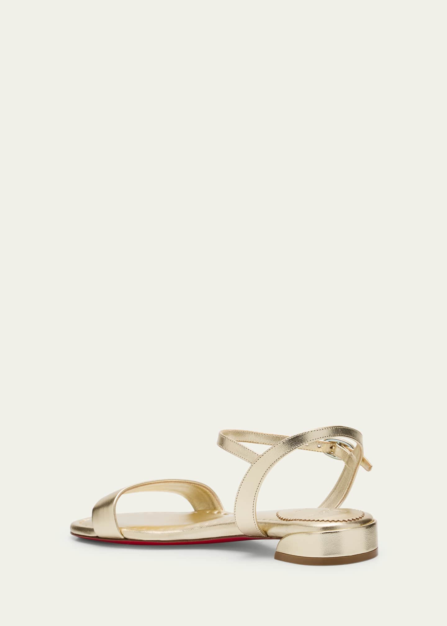 Christian Louboutin Sweet Jane Red Sole Metallic Sandals Image 4 of 6