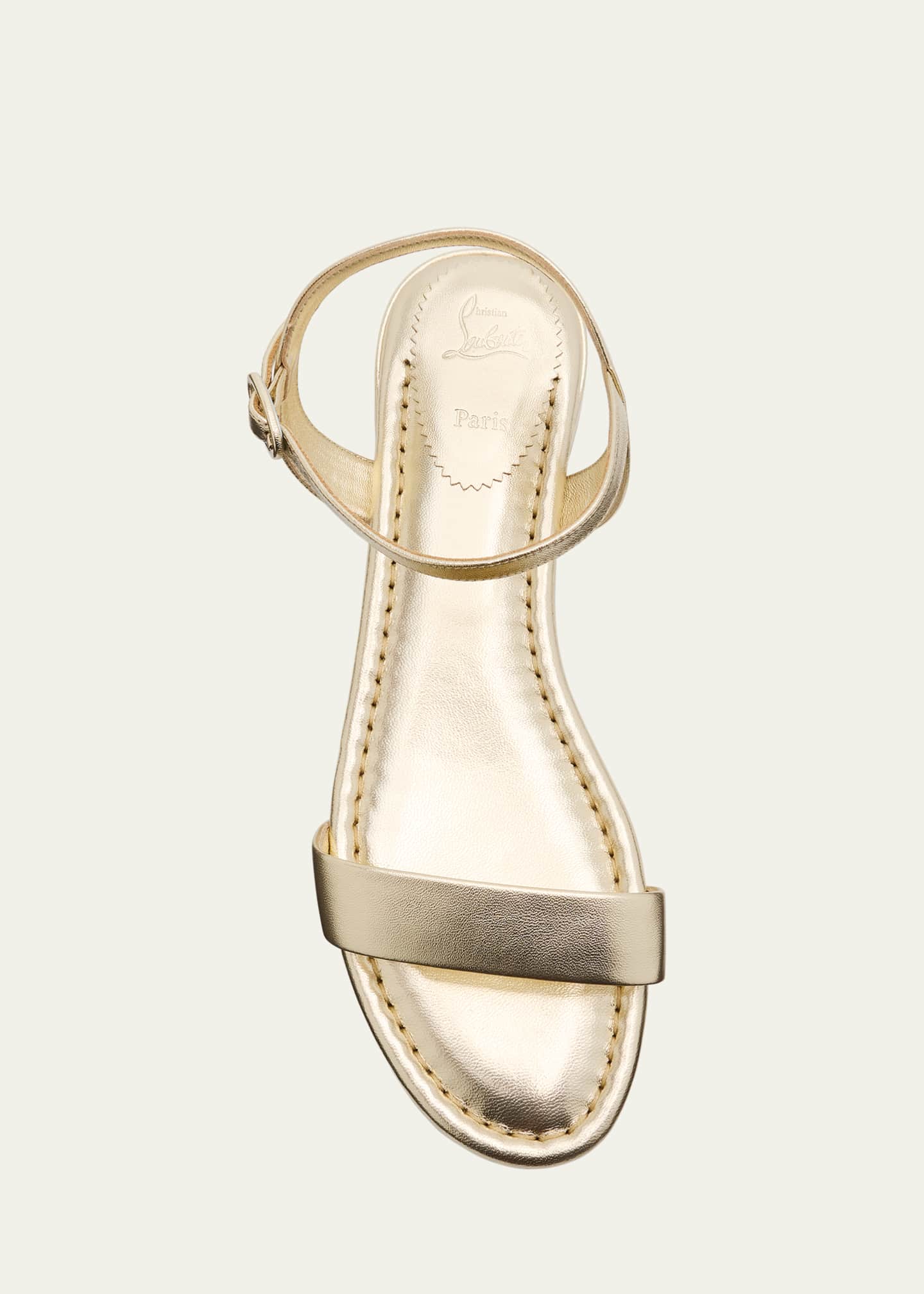 Christian Louboutin Sweet Jane Red Sole Metallic Sandals Image 6 of 6