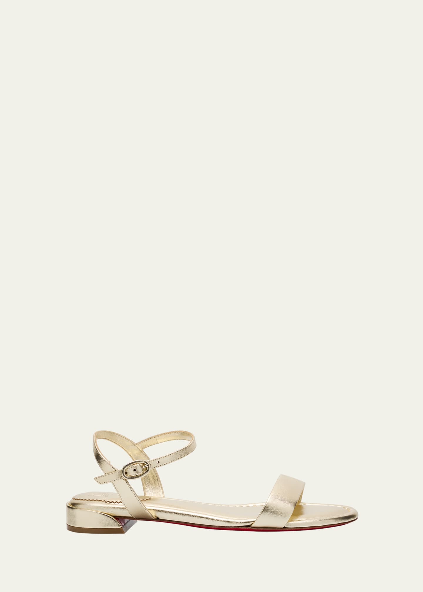 Christian Louboutin Sweet Jane Red Sole Metallic Sandals Image 1 of 6