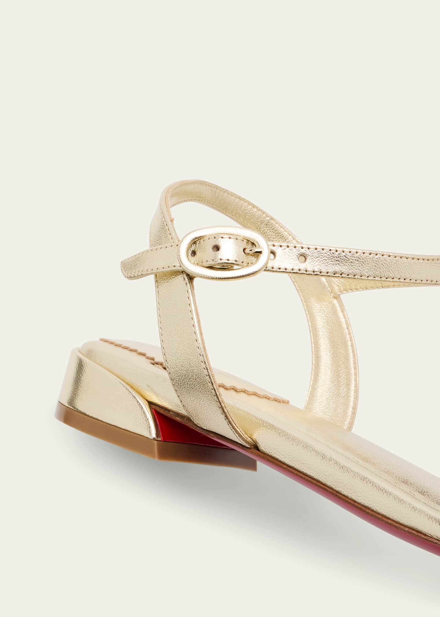 Christian Louboutin Sweet Jane Red Sole Metallic Sandals Image 5 of 6