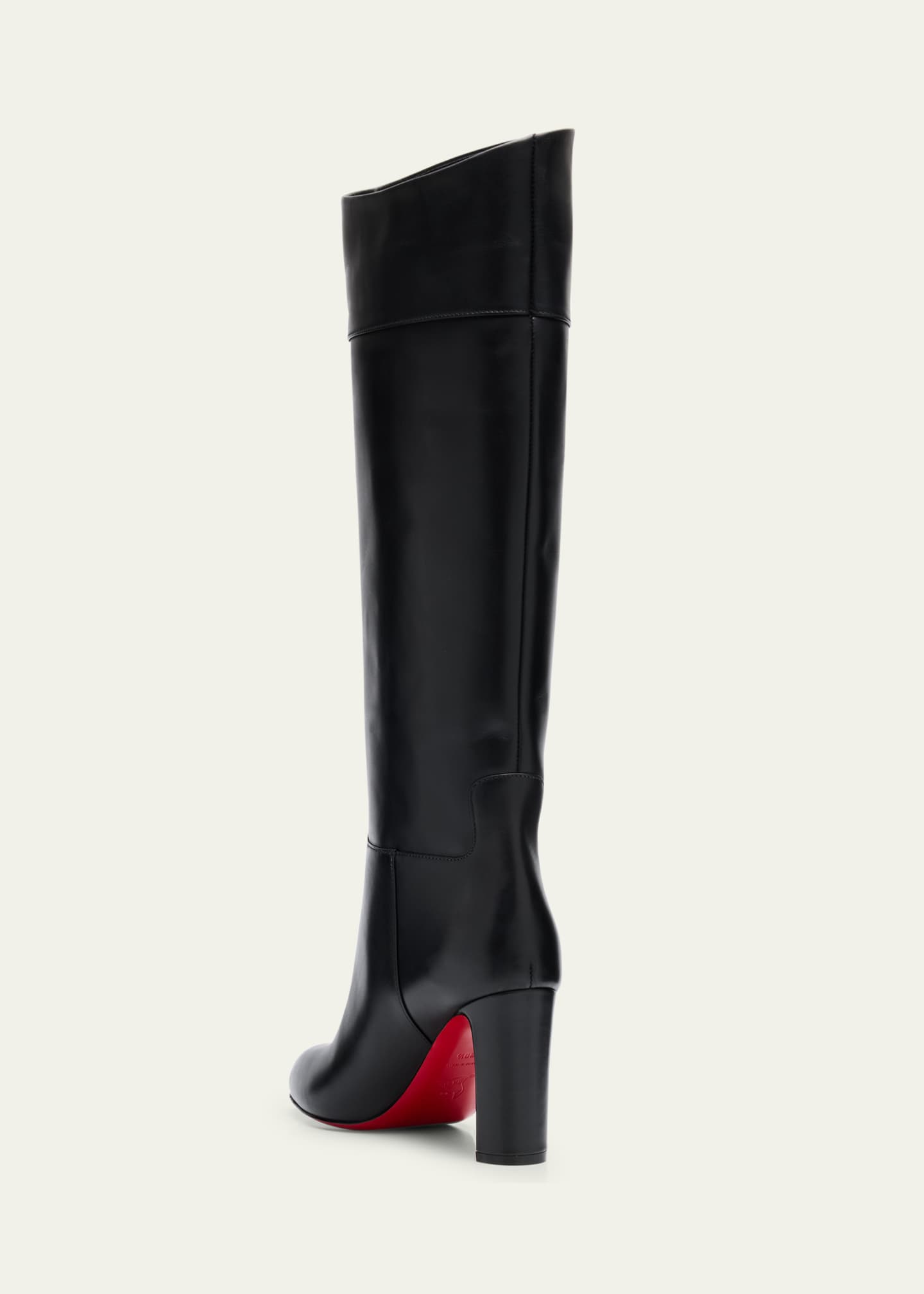 Christian Louboutin Loo Leather Red Sole Knee Boots Image 4 of 6