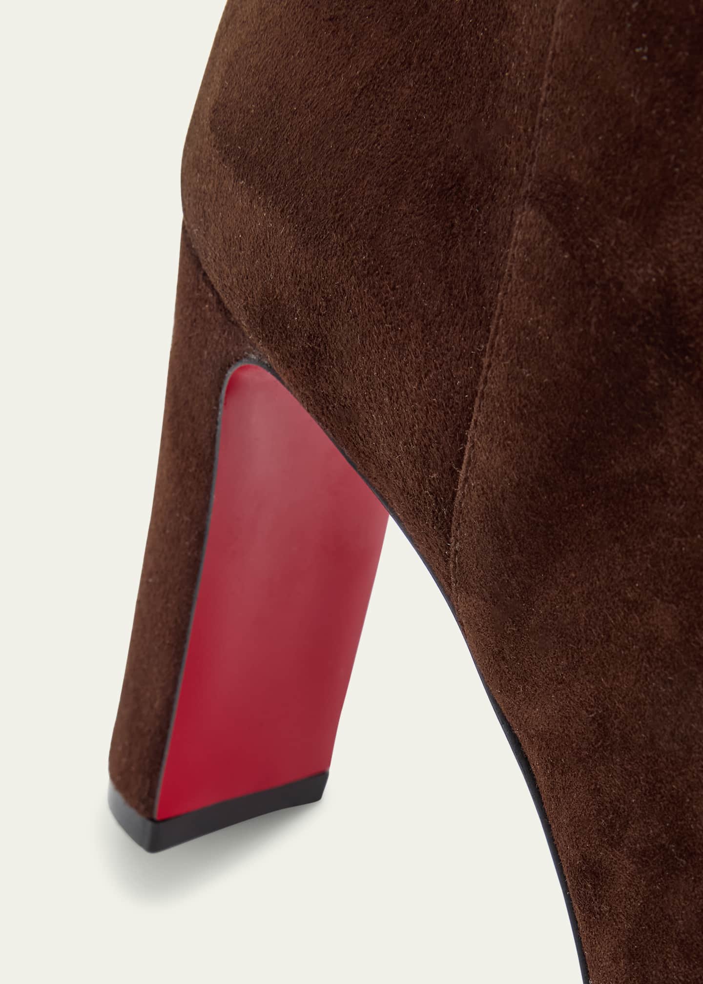 Christian Louboutin Loo Suede Red Sole Knee Boots Bergdorf Goodman