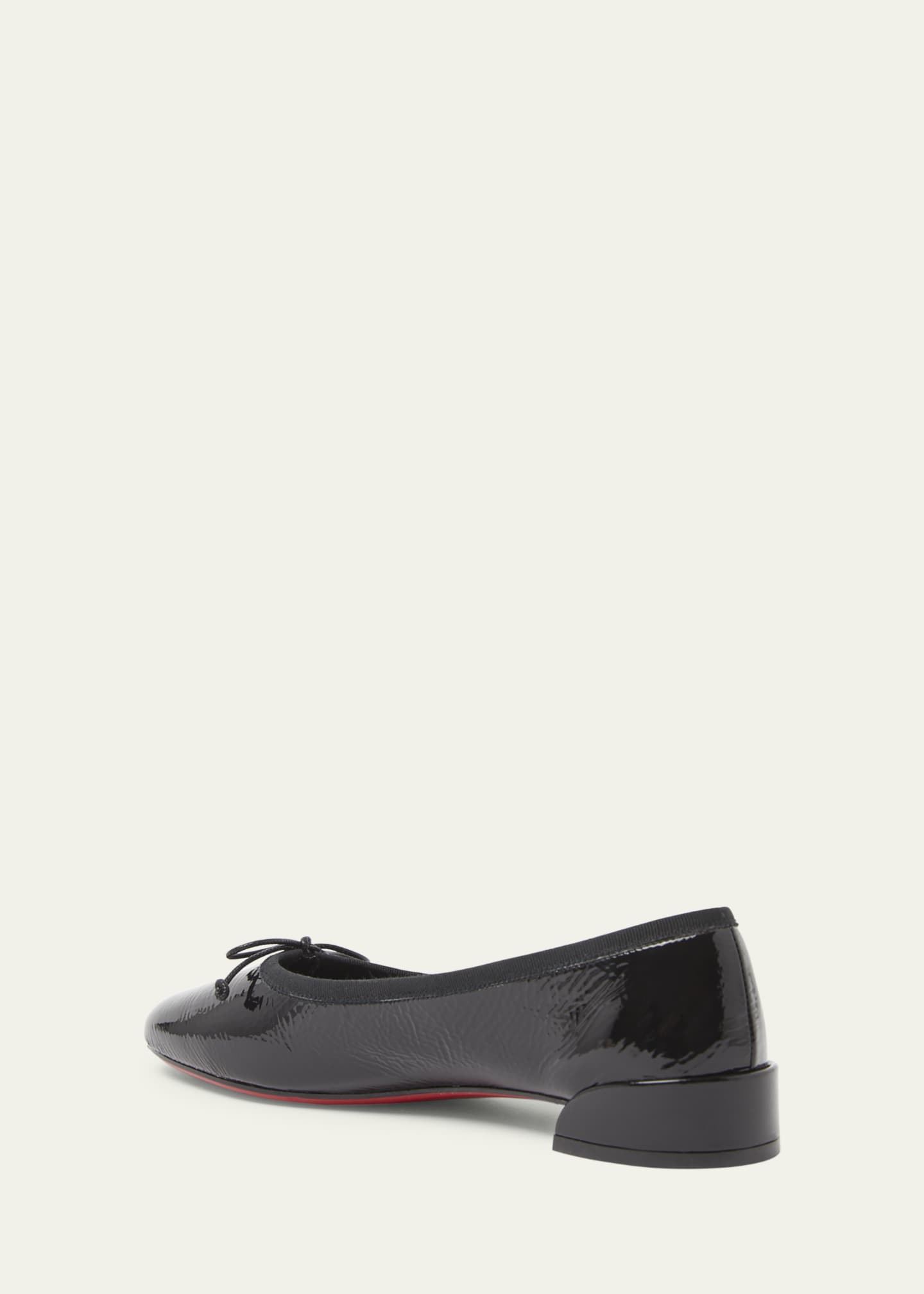 Christian Louboutin Sweetie Jane Patent Bow Red Sole Ballerina Flats Image 4 of 6