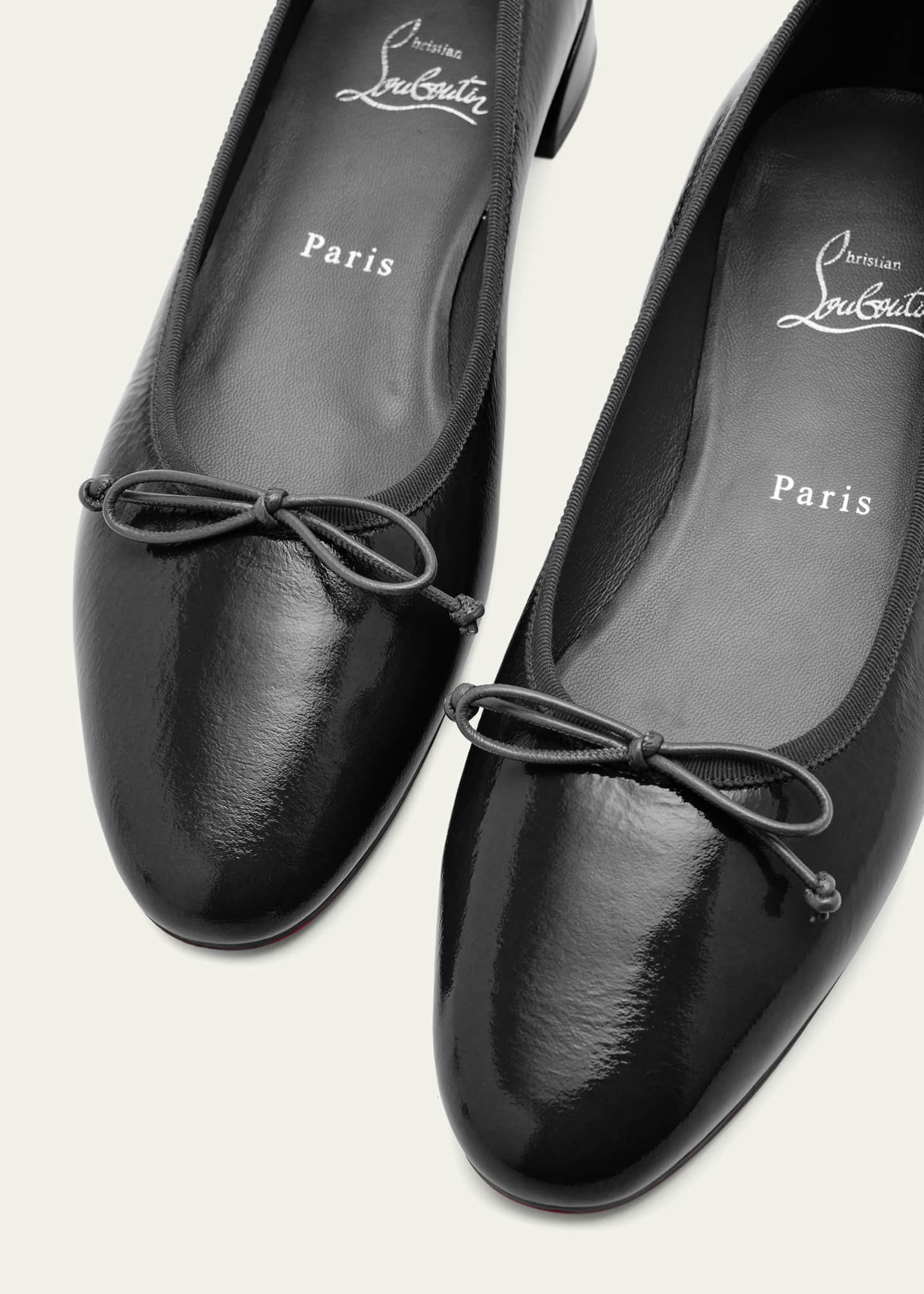 Christian Louboutin Sweetie Jane Patent Bow Red Sole Ballerina Flats Image 6 of 6
