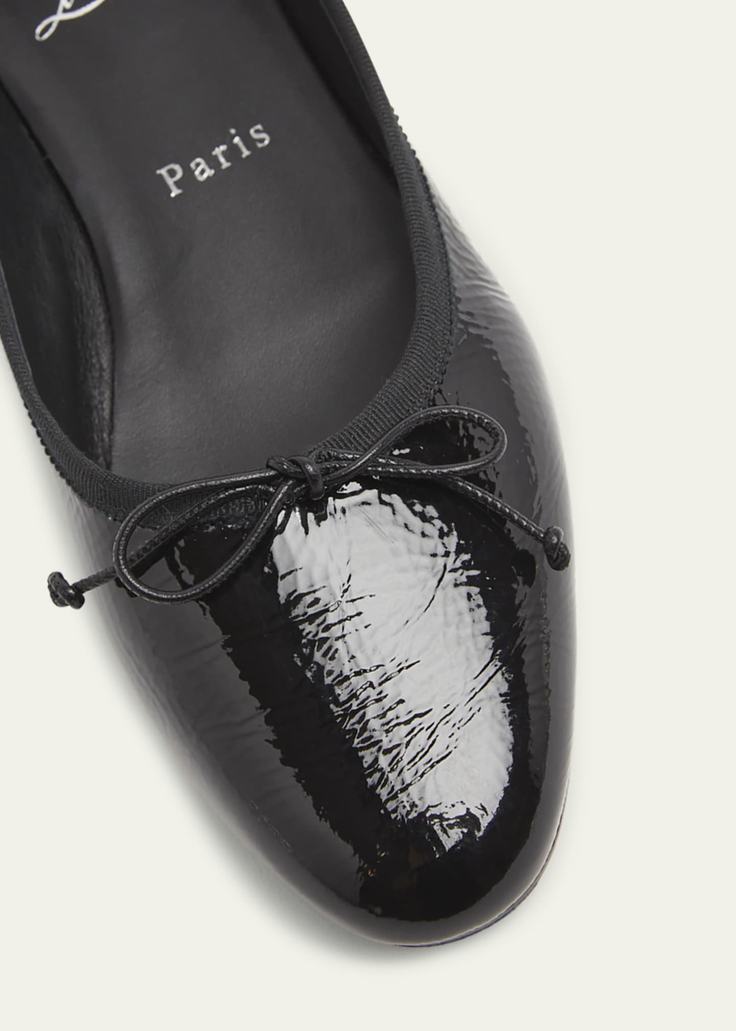 Christian Louboutin Sweetie Jane Patent Bow Red Sole Ballerina Flats Image 5 of 6