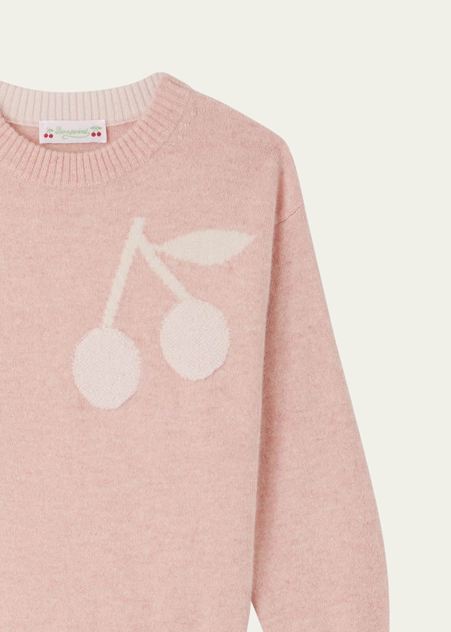 Bonpoint Girl's Cherry Intarsia Sweatshirt, Size 6-12 Image 3 of 3