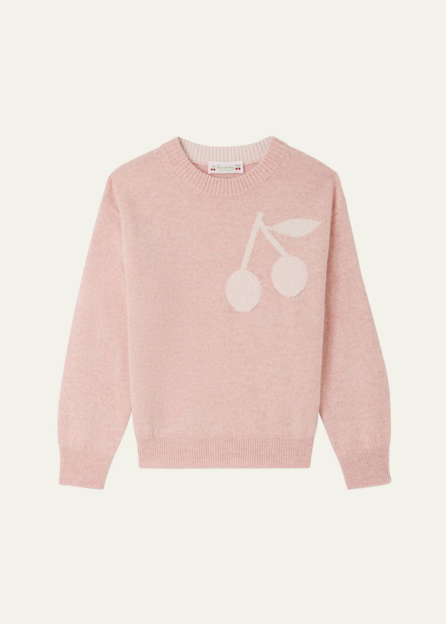 Bonpoint Girl's Cherry Intarsia Sweatshirt, Size 6-12 Image 1 of 3