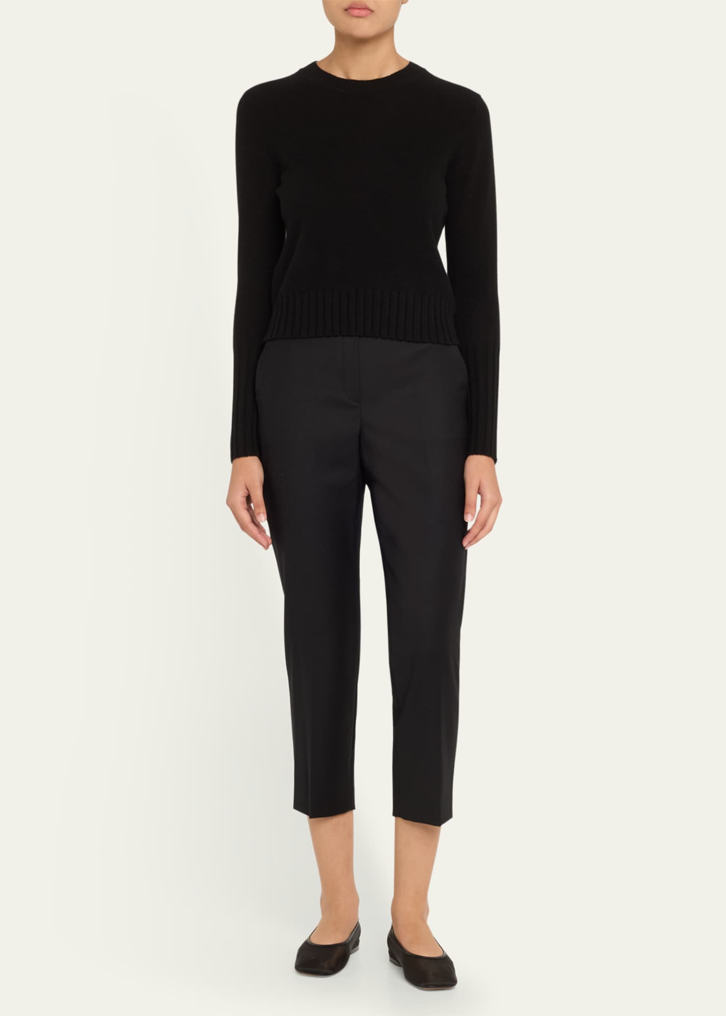 Theory Treeca Virgin Wool Flannel Cropped Pull-On Pants Image 2 of 5