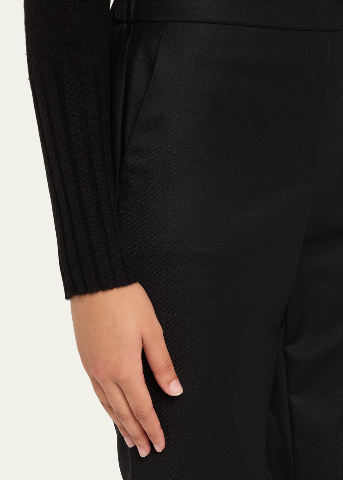 Theory Treeca Virgin Wool Flannel Cropped Pull-On Pants Image 5 of 5