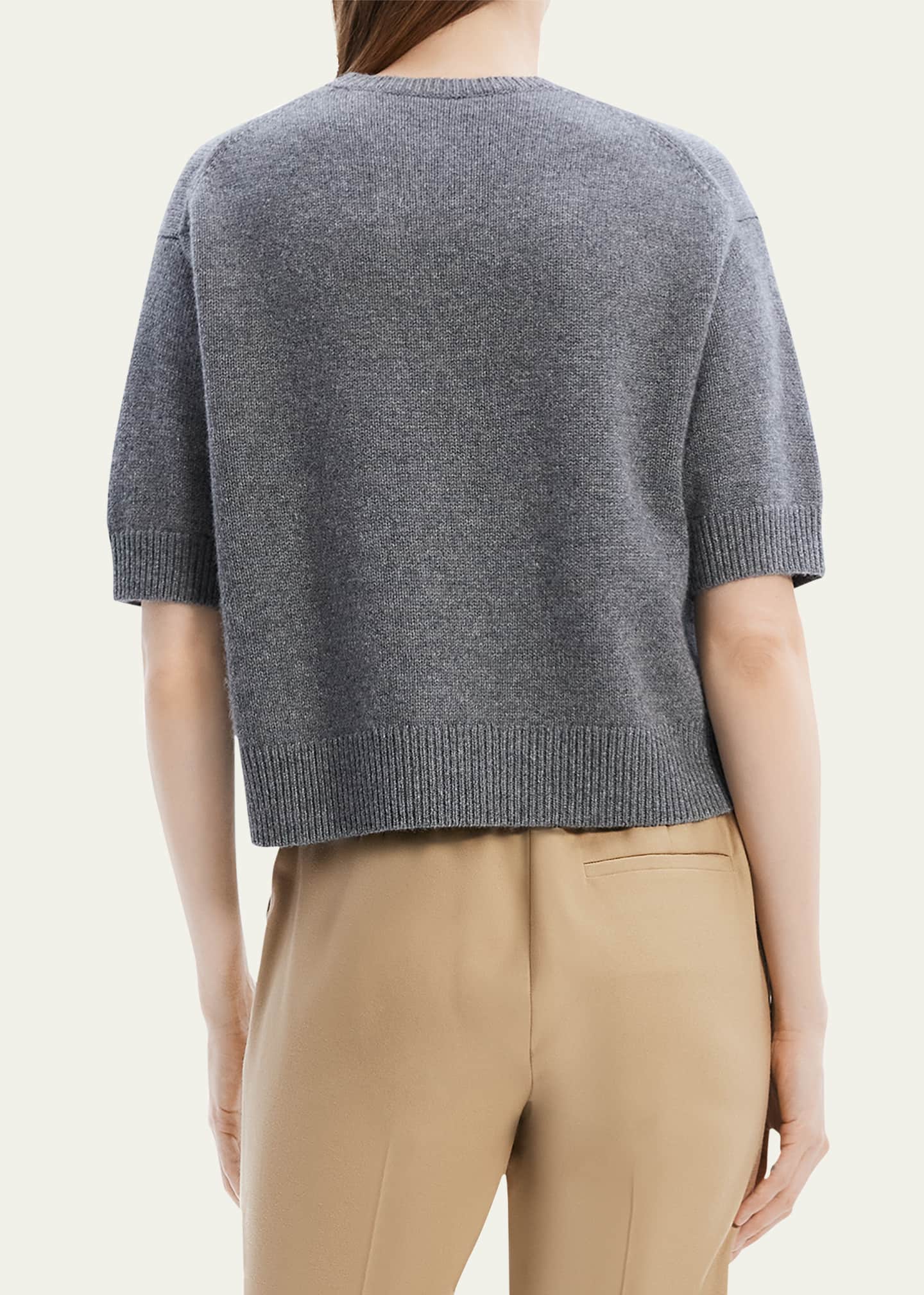Theory Cashmere Cropped Short-Sleeve T-Shirt - Bergdorf Goodman