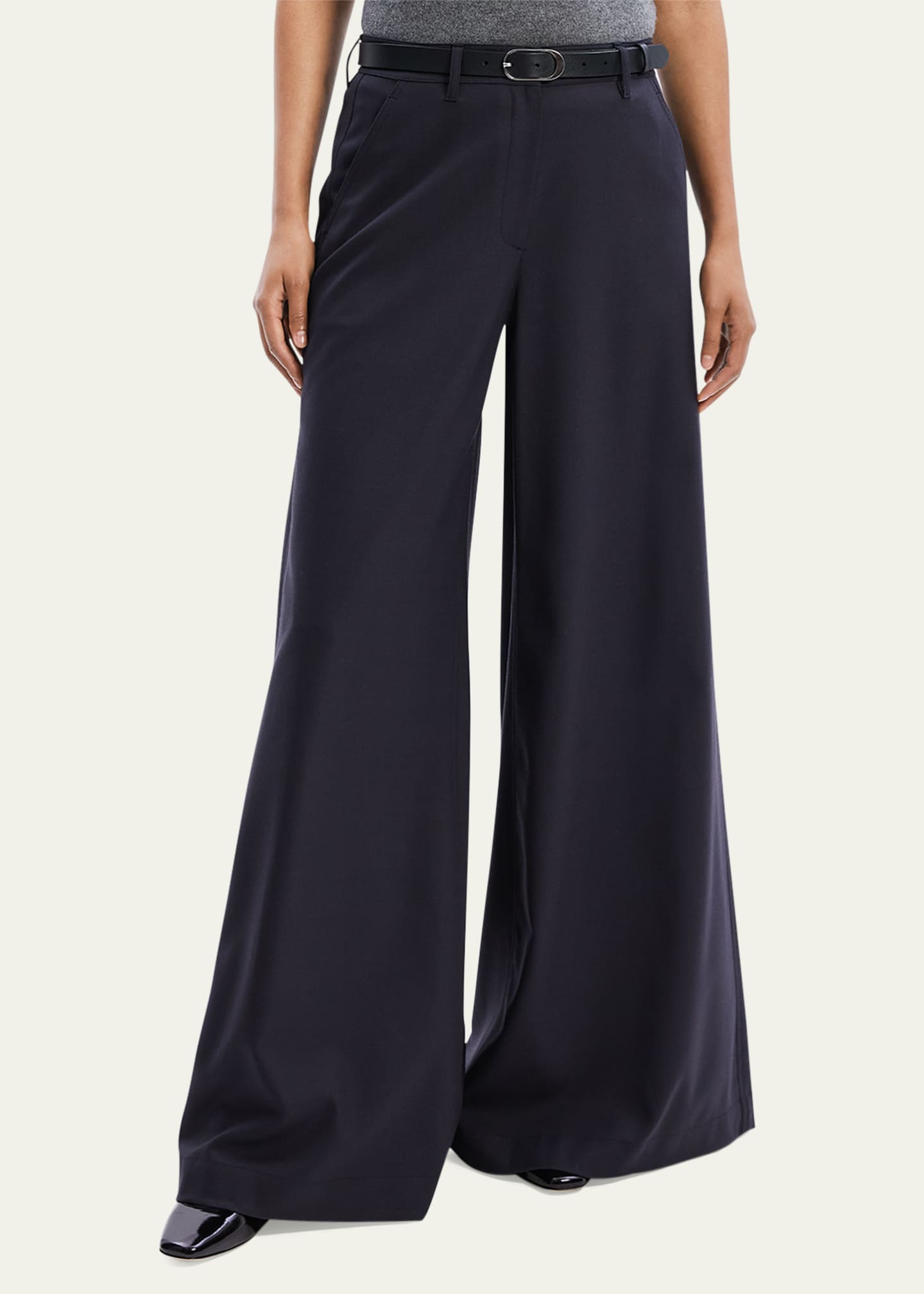 Theory Flannel Super Wide Pants Image 4 of 5