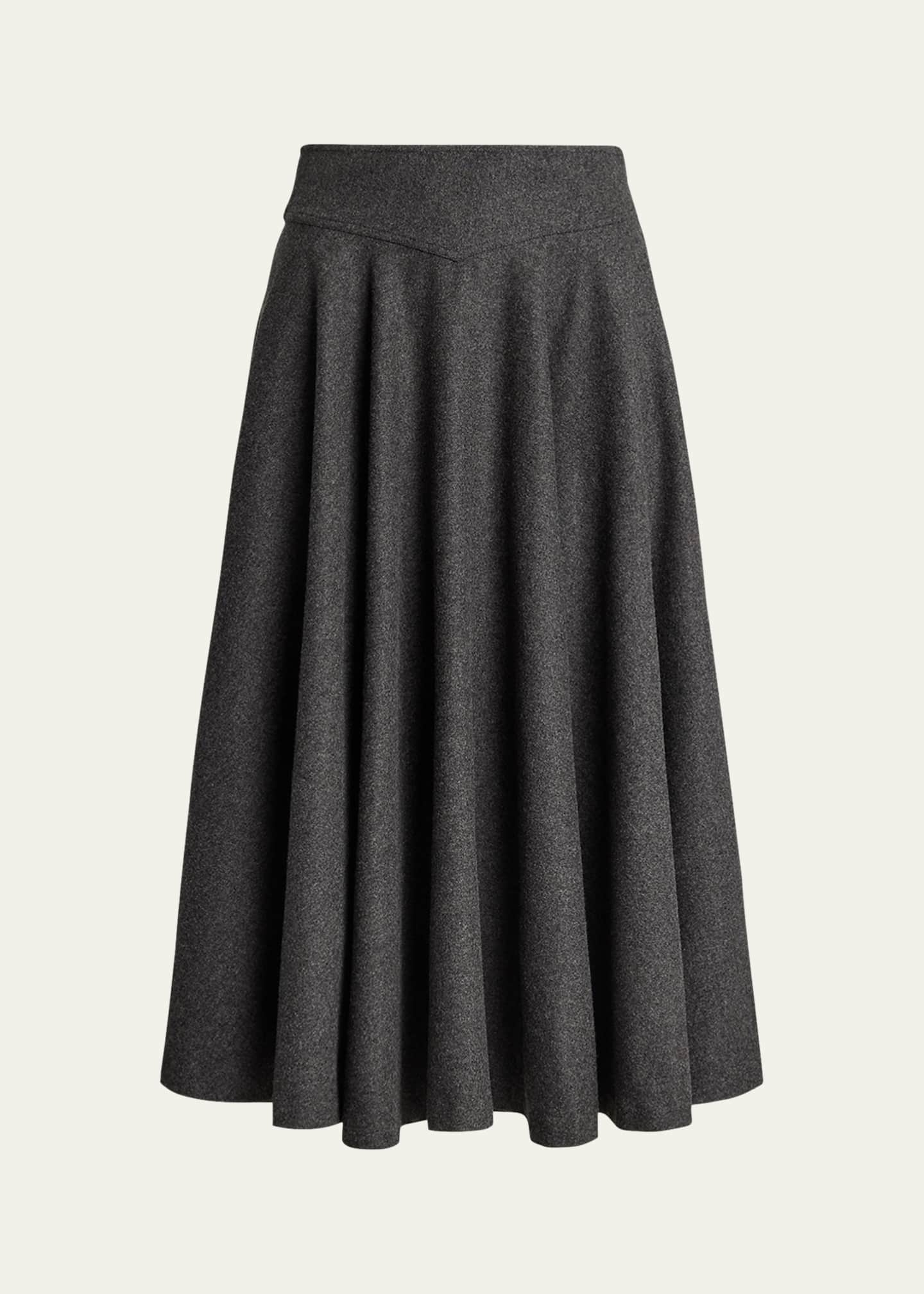 Ralph Lauren Collection Jennine Wool Flannel Skirt Image 1 of 5
