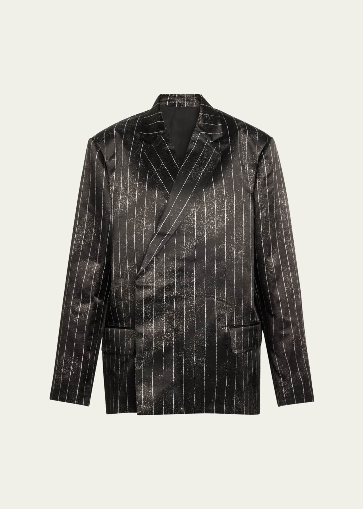 激安 Jean Paul Gaultier Pinstripe Satin Oversized Tailored Jacket ジャケット・アウター