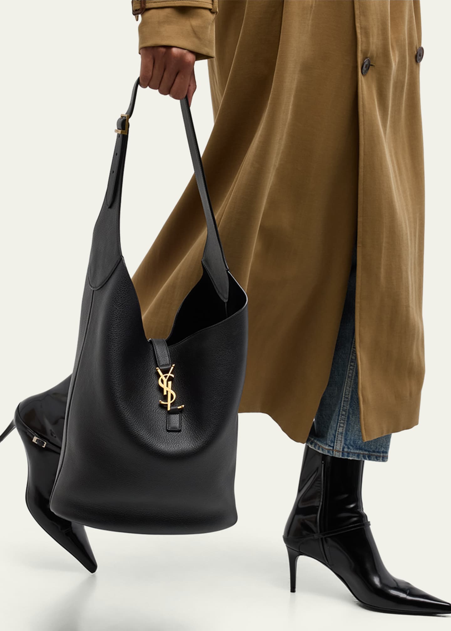 Saint Laurent Le 5 A 7 YSL Hobo Bag in Lamb Leather