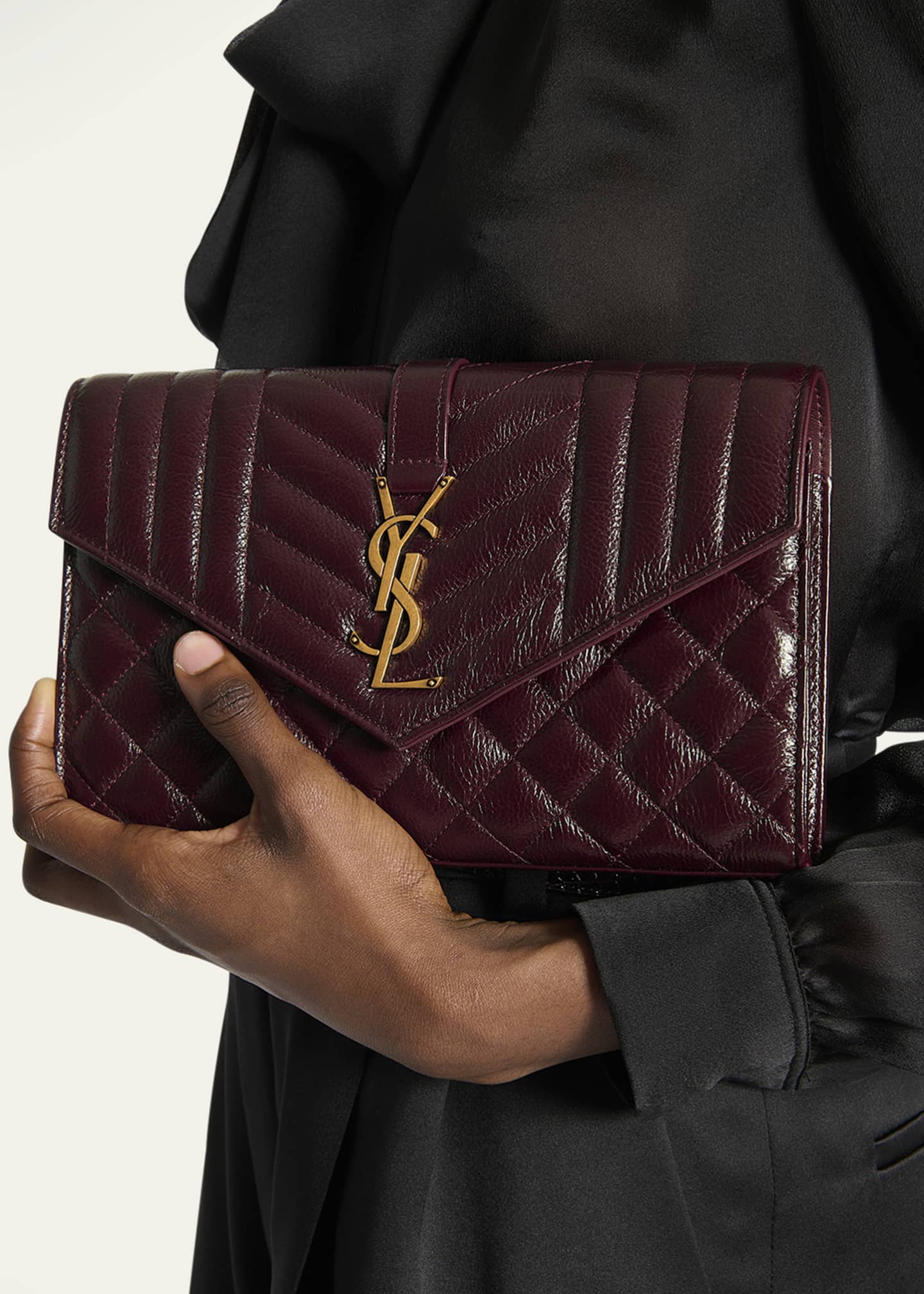 Saint Laurent Chain Wallet Bag in Brown