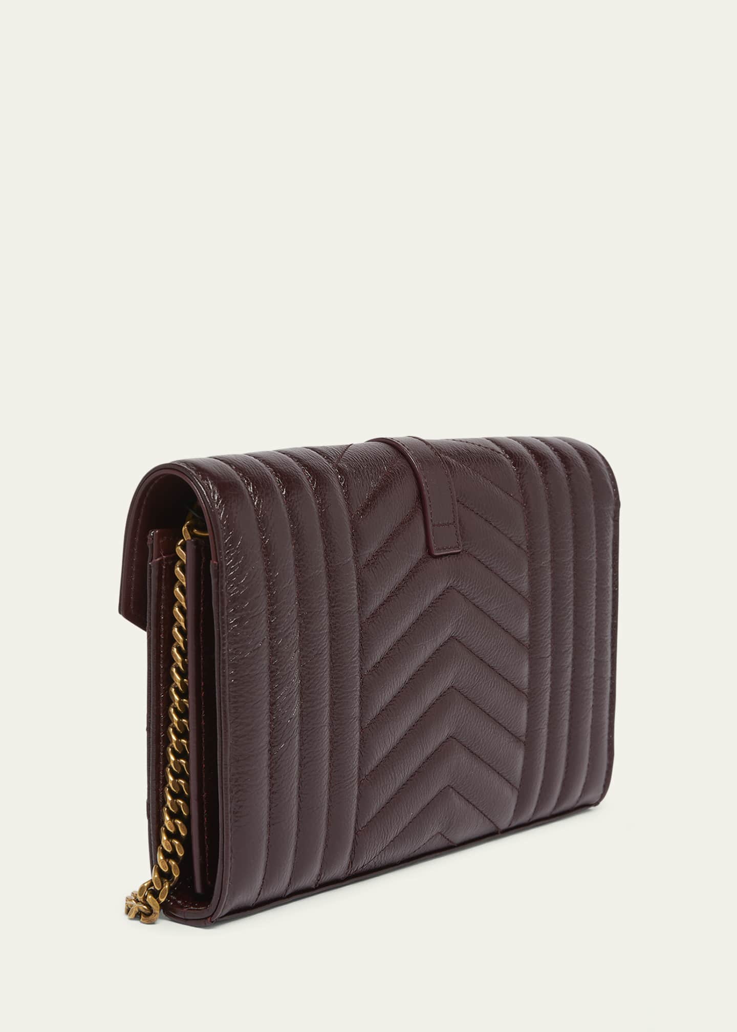 Saint Laurent Chain Wallet Bag in Brown