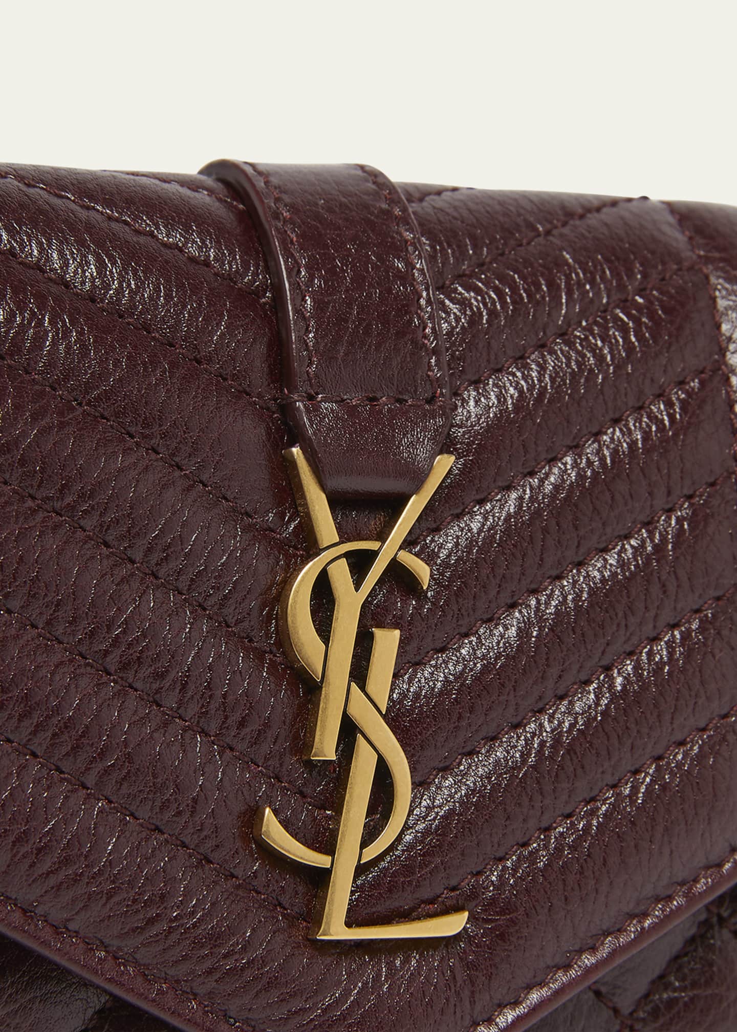 Saint Laurent YSL Trifold Compact Wallet in Quilted Leather Image 5 of 5