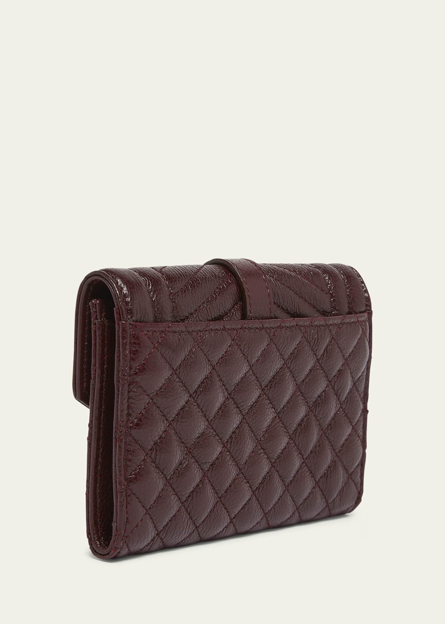 Saint Laurent Small YSL Envelope Flap Wallet in Quilted Leather Image 3 of 5