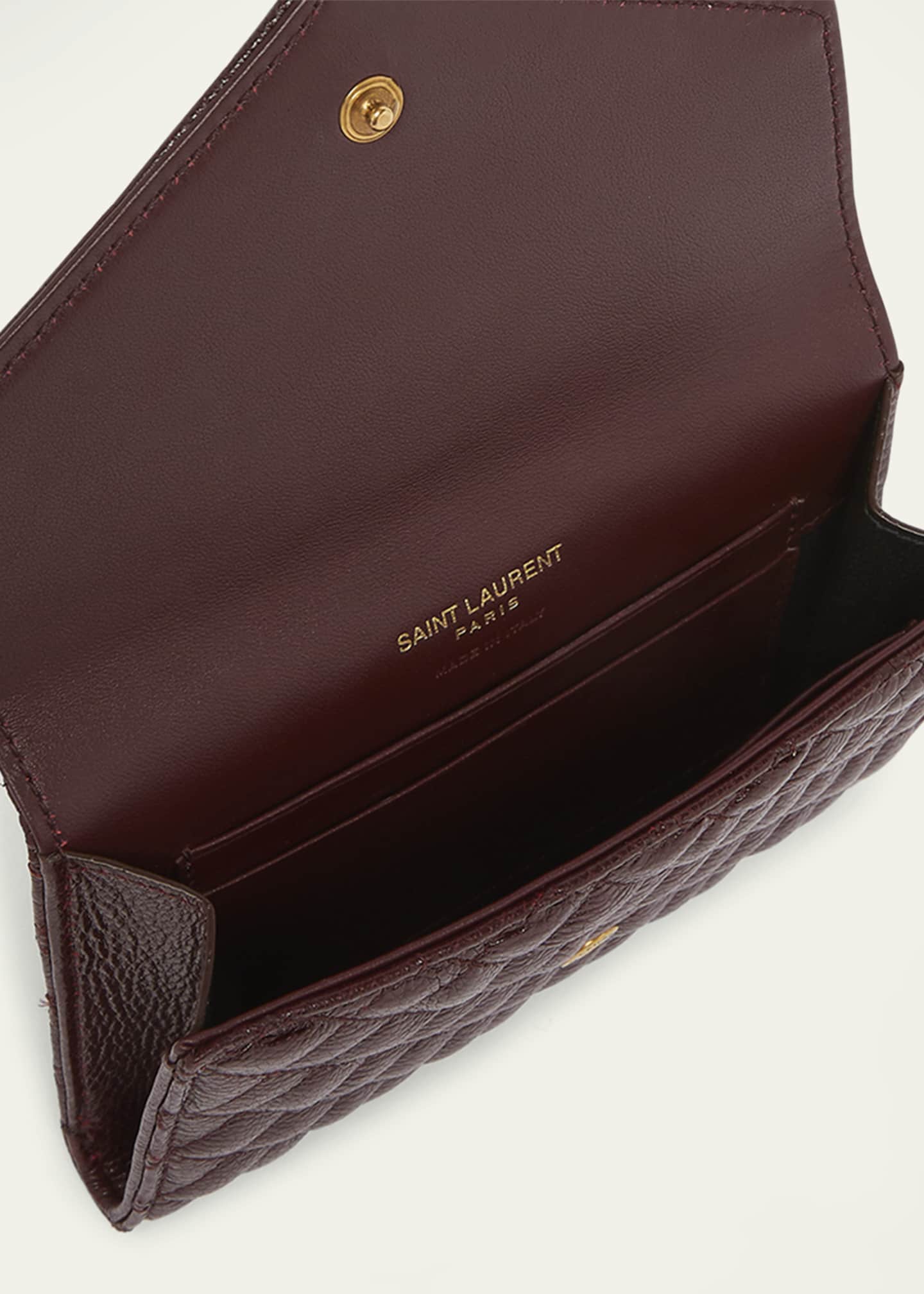 Saint Laurent Small YSL Envelope Flap Wallet in Quilted Leather Image 4 of 5