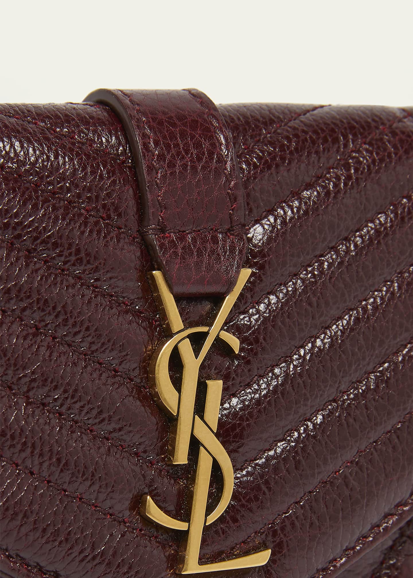 Saint Laurent Small YSL Envelope Flap Wallet in Quilted Leather Image 5 of 5