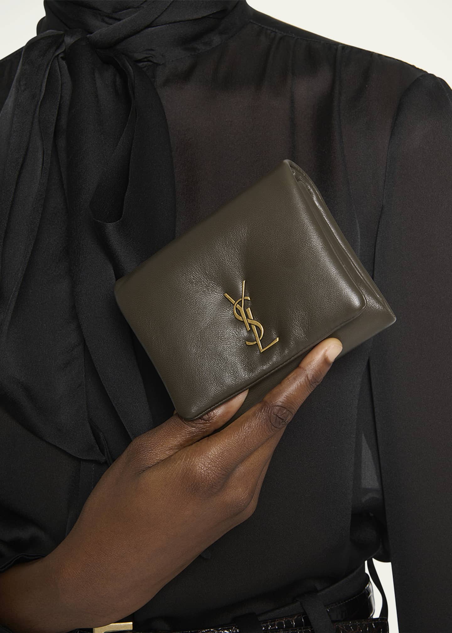 Saint Laurent YSL Compact Wallet in Plonge Leather Image 2 of 4
