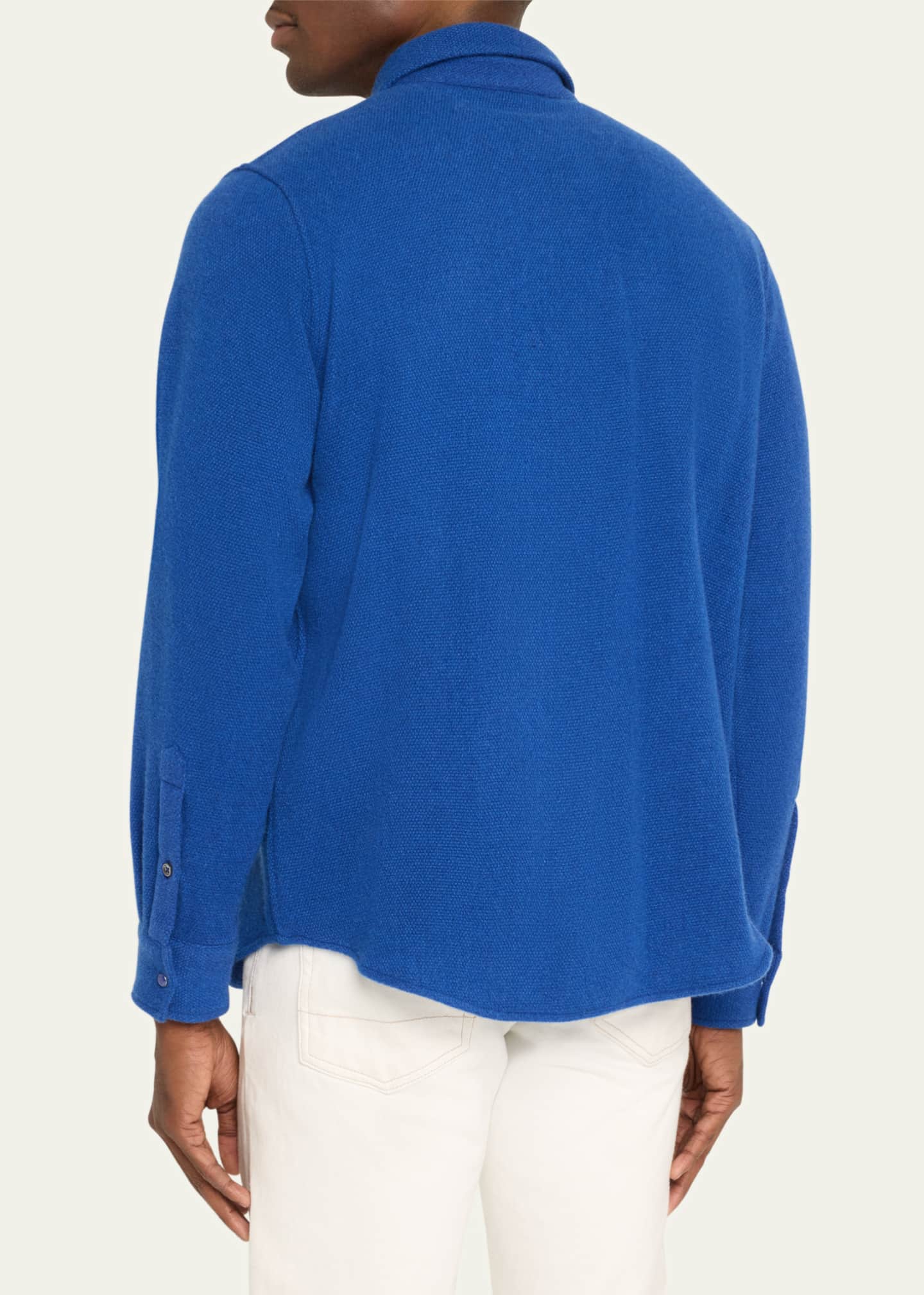 God's True Cashmere Men's Cashmere Shirt with Lapis Lazuli Snaps Image 3 of 5