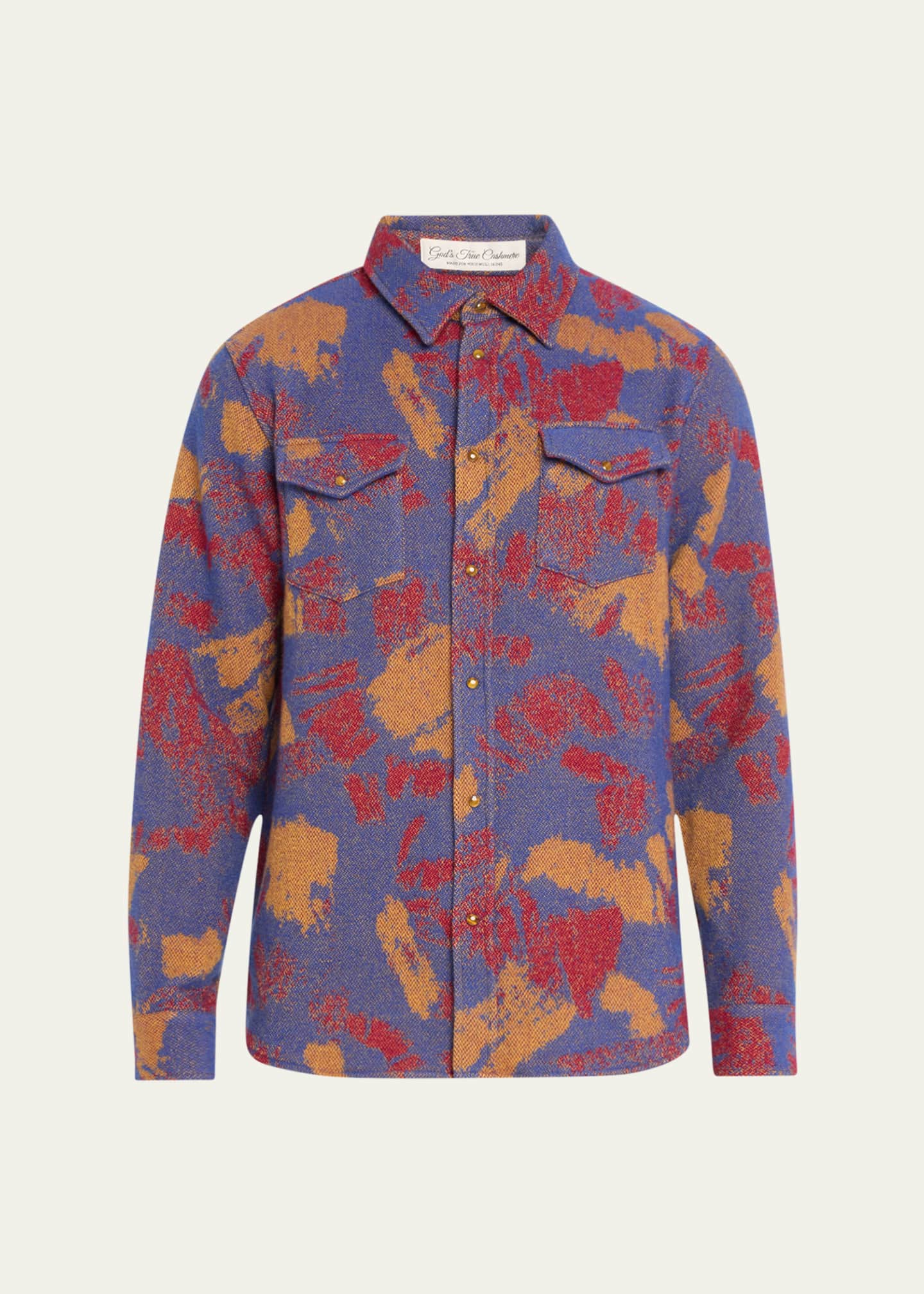 God's True Cashmere Multicolor Cashmere Pattern Shirt